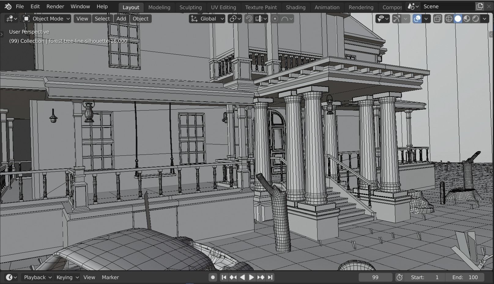 Haunted house 3d model Low-poly 3D model_9