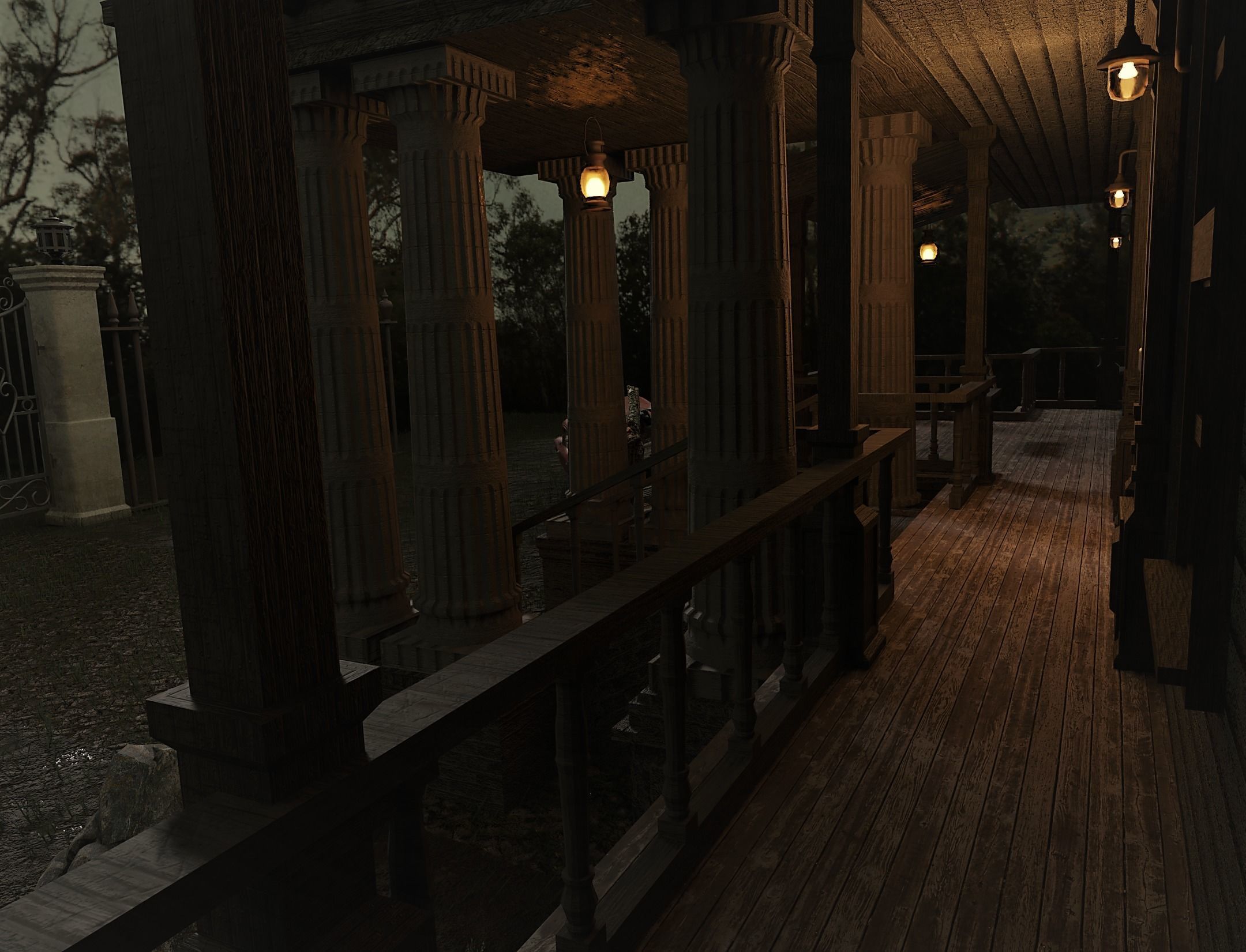 Haunted house 3d model Low-poly 3D model_6