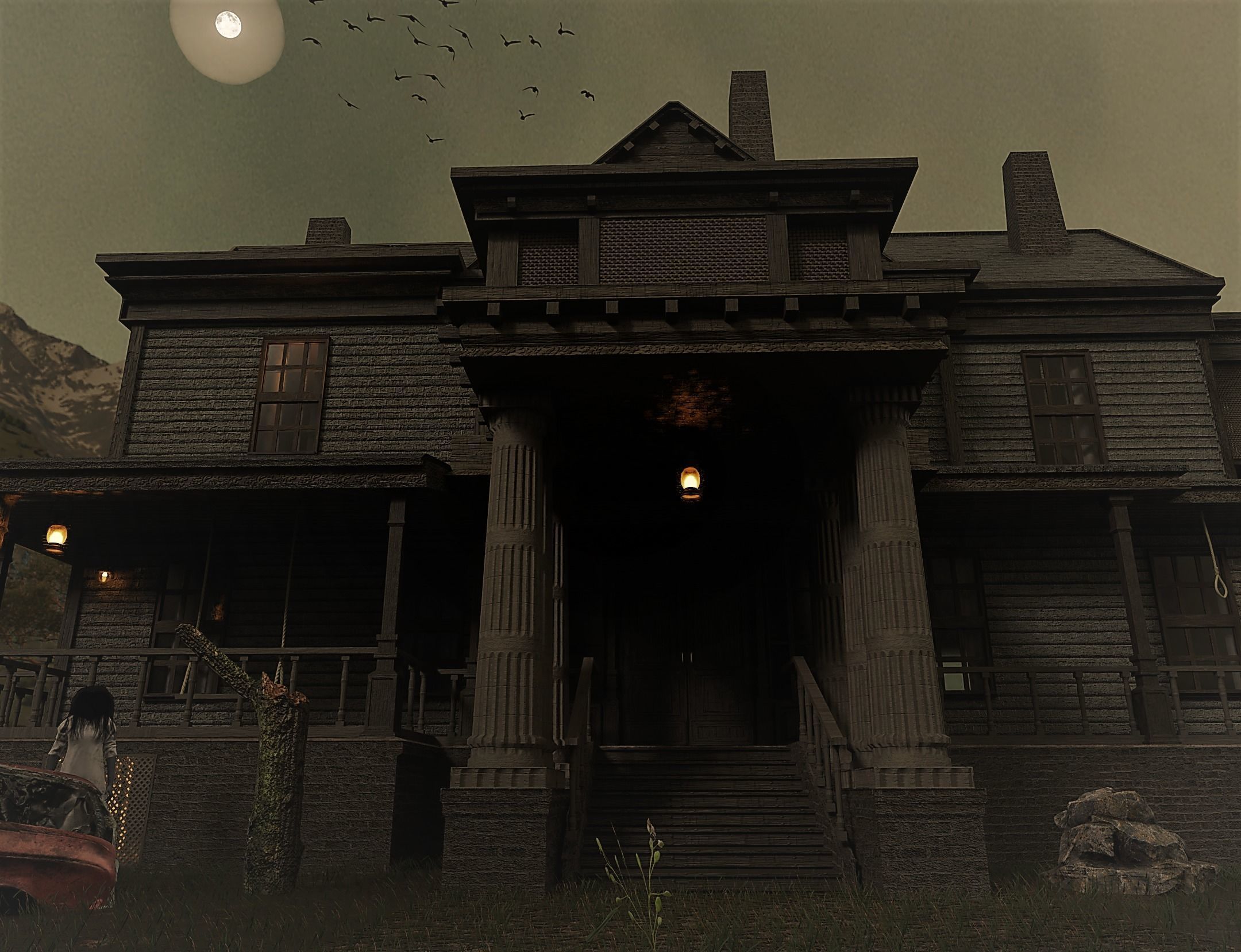 Haunted house 3d model Low-poly 3D model_2