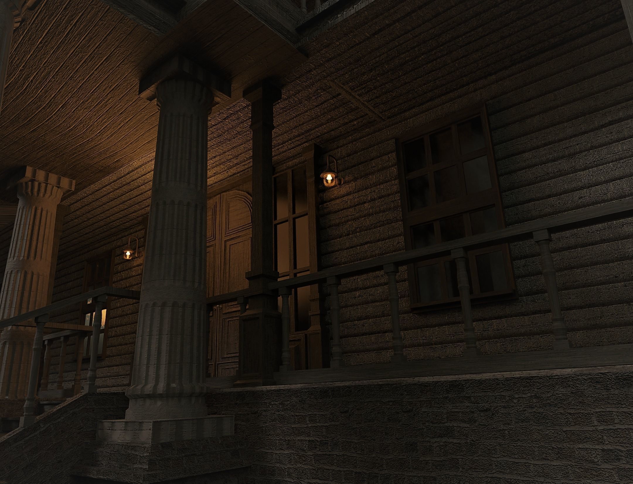 Haunted house 3d model Low-poly 3D model_7