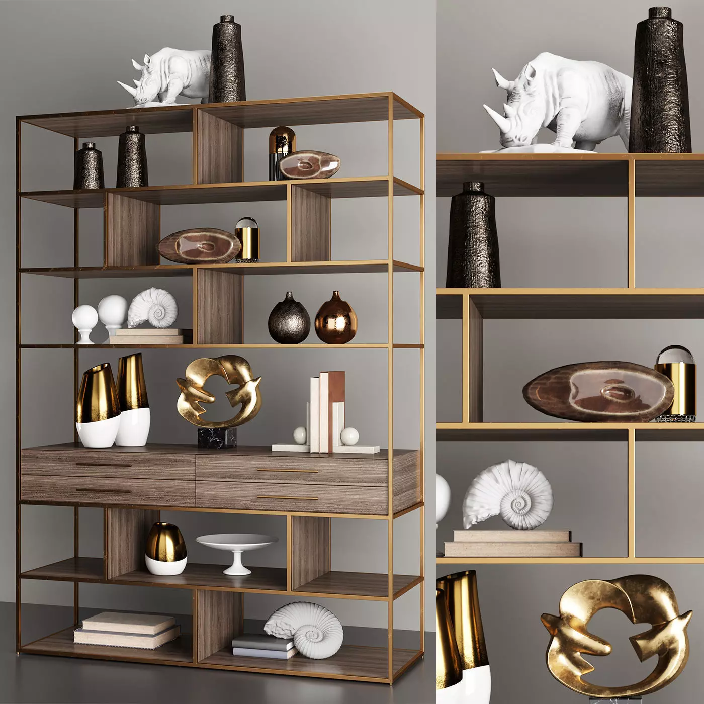 Horchow Mack Geometric Etagere 3D model