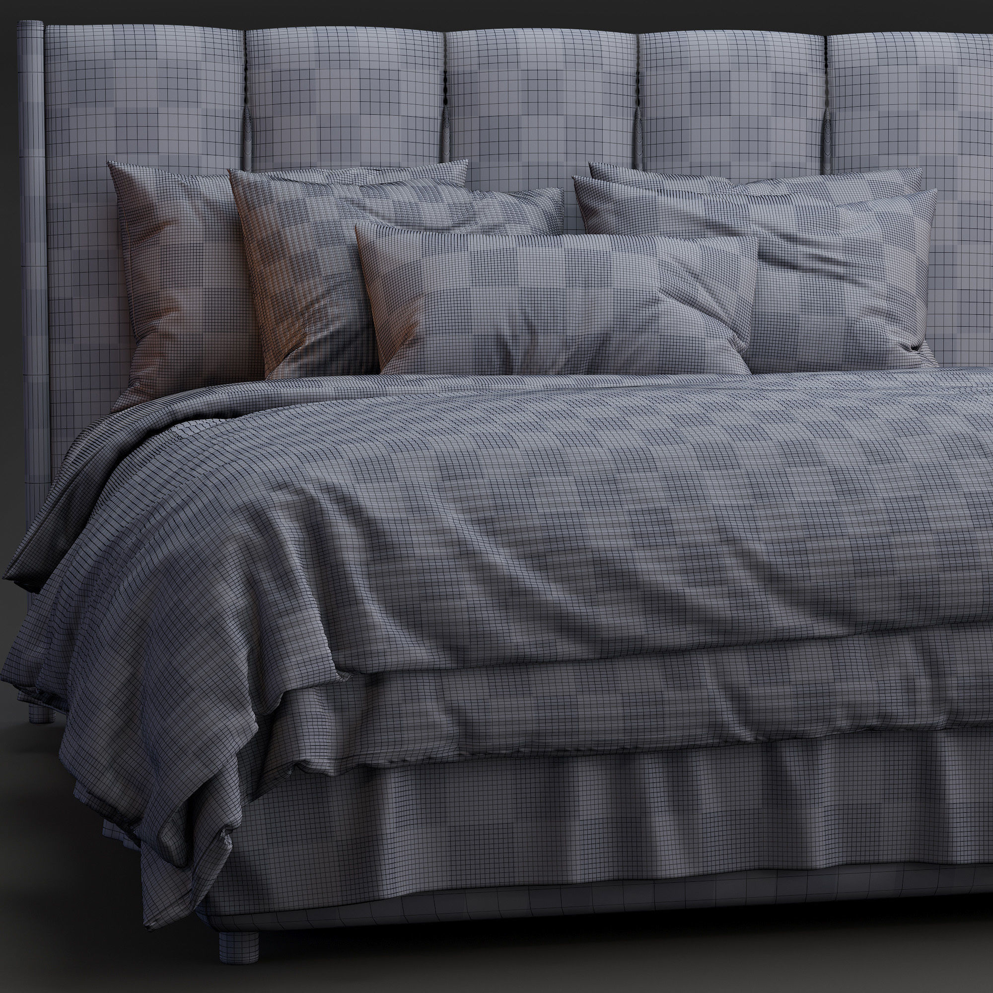 Flou bed KOI 3D model_4