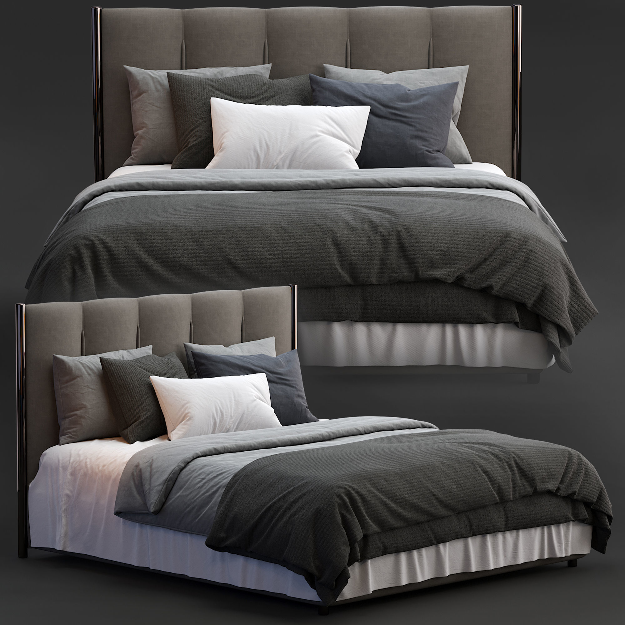 Flou bed KOI 3D model_1