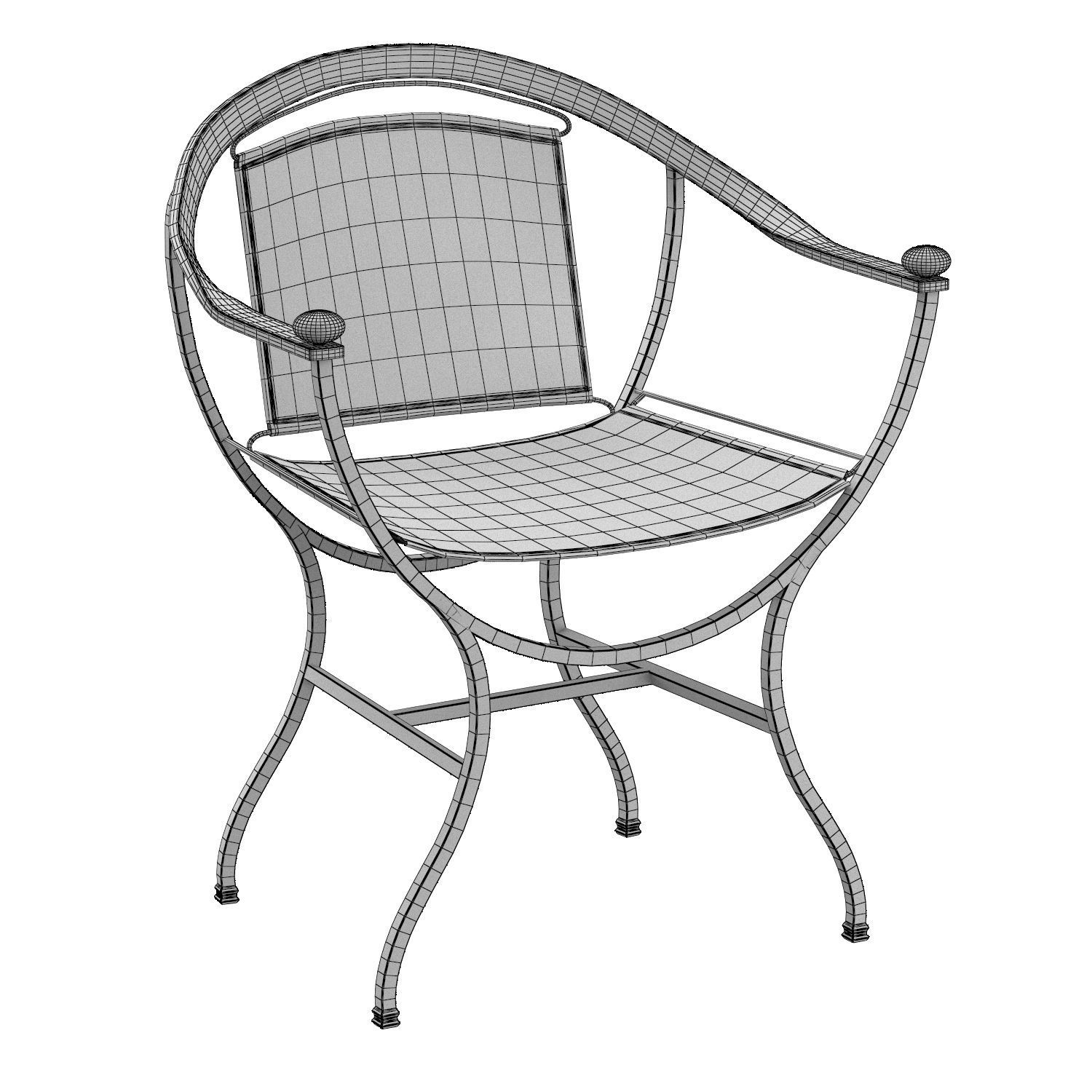 Pompeii armchair 3D model_4