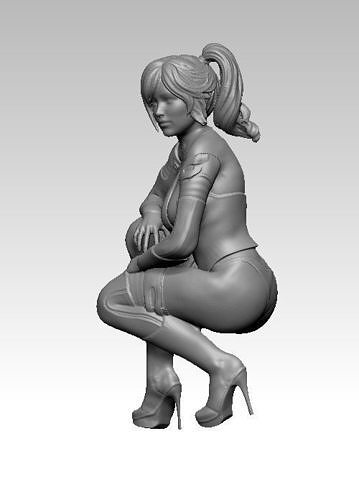Lady gunster pose 3D print model