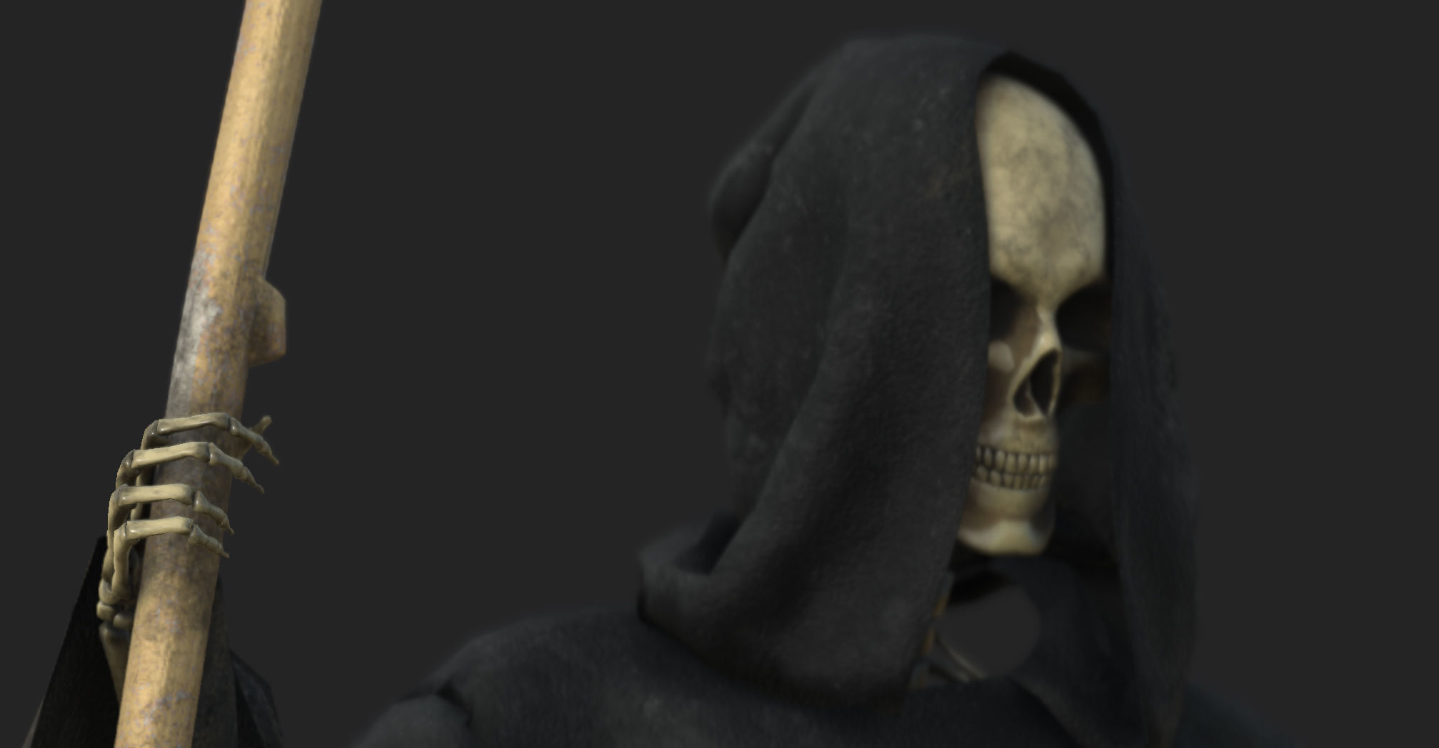 THE DEATH grim reaper holding scythe 3D model_4
