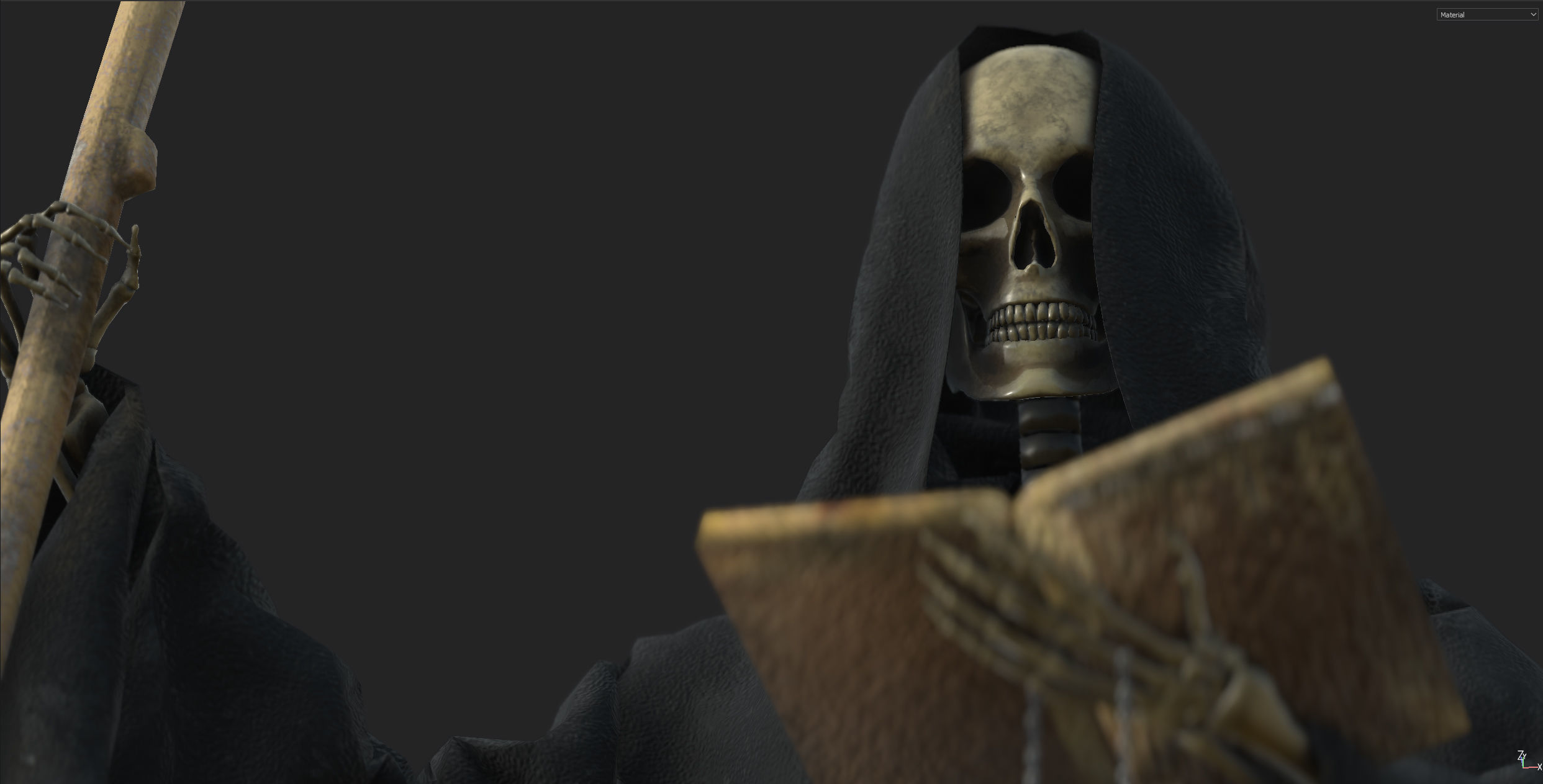 THE DEATH grim reaper holding scythe 3D model_3