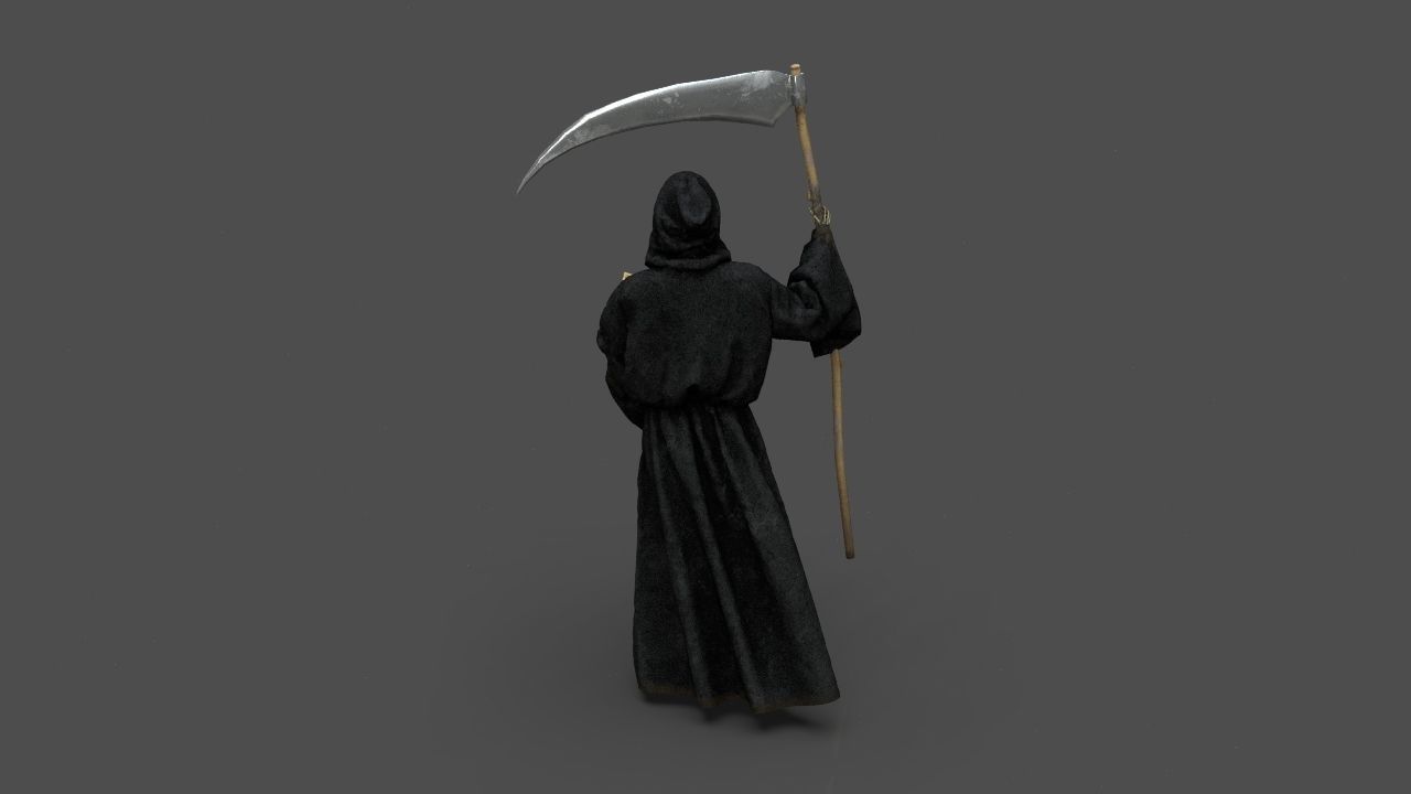 THE DEATH grim reaper holding scythe 3D model_23