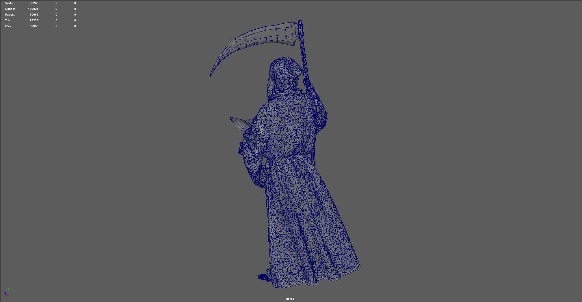 THE DEATH grim reaper holding scythe 3D model_15