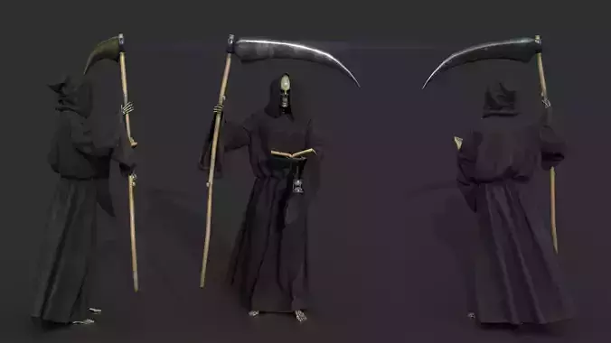 THE DEATH grim reaper holding scythe 3D model