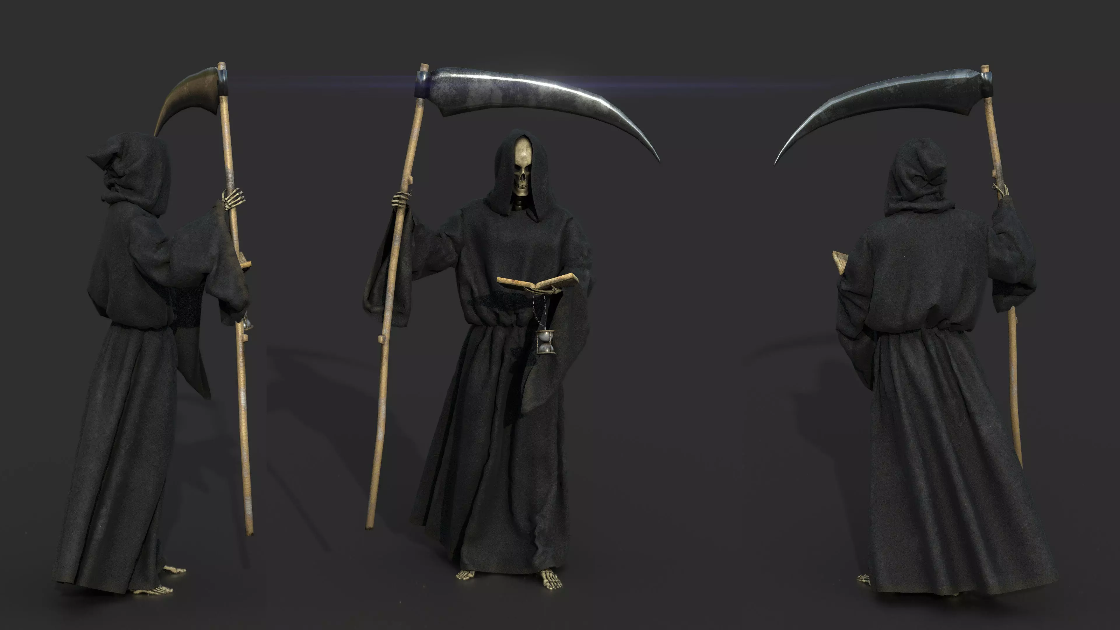 THE DEATH grim reaper holding scythe 3D model_0