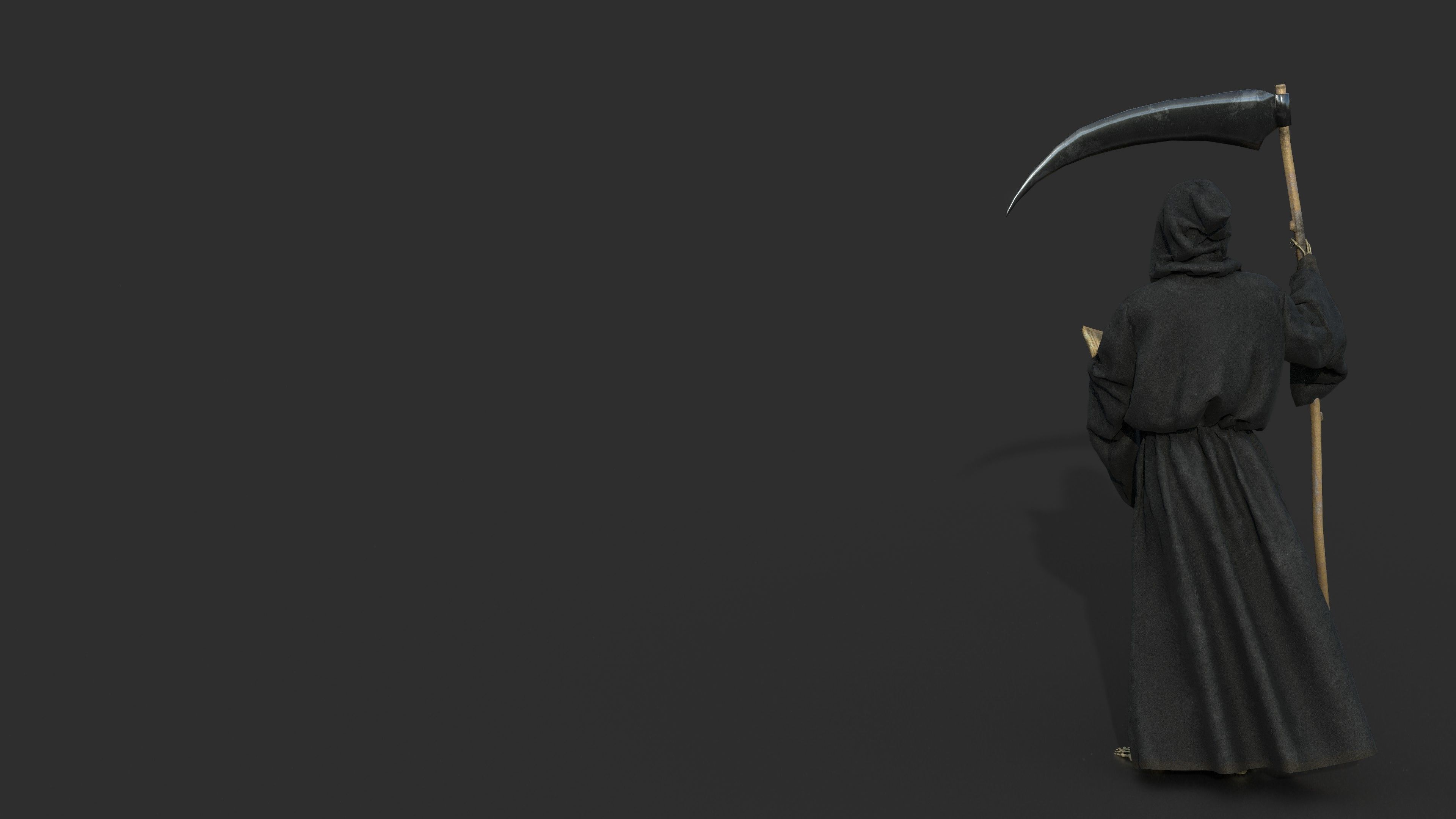 THE DEATH grim reaper holding scythe 3D model_7