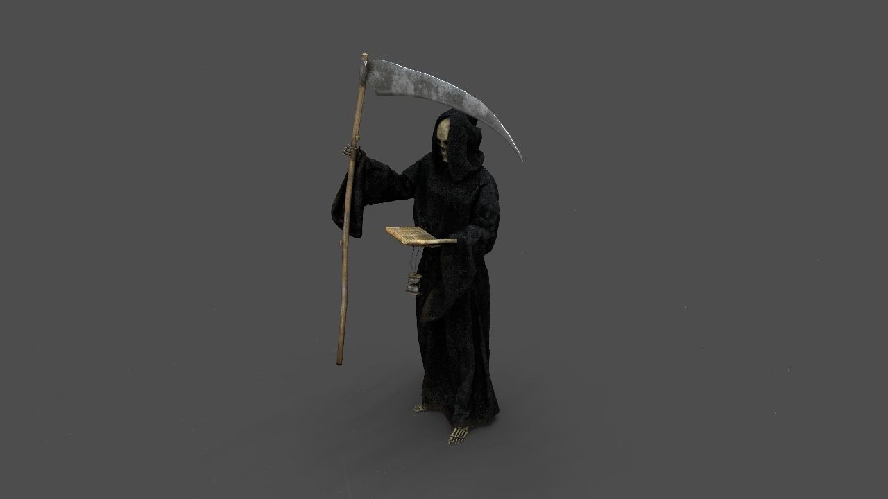 THE DEATH grim reaper holding scythe 3D model_20