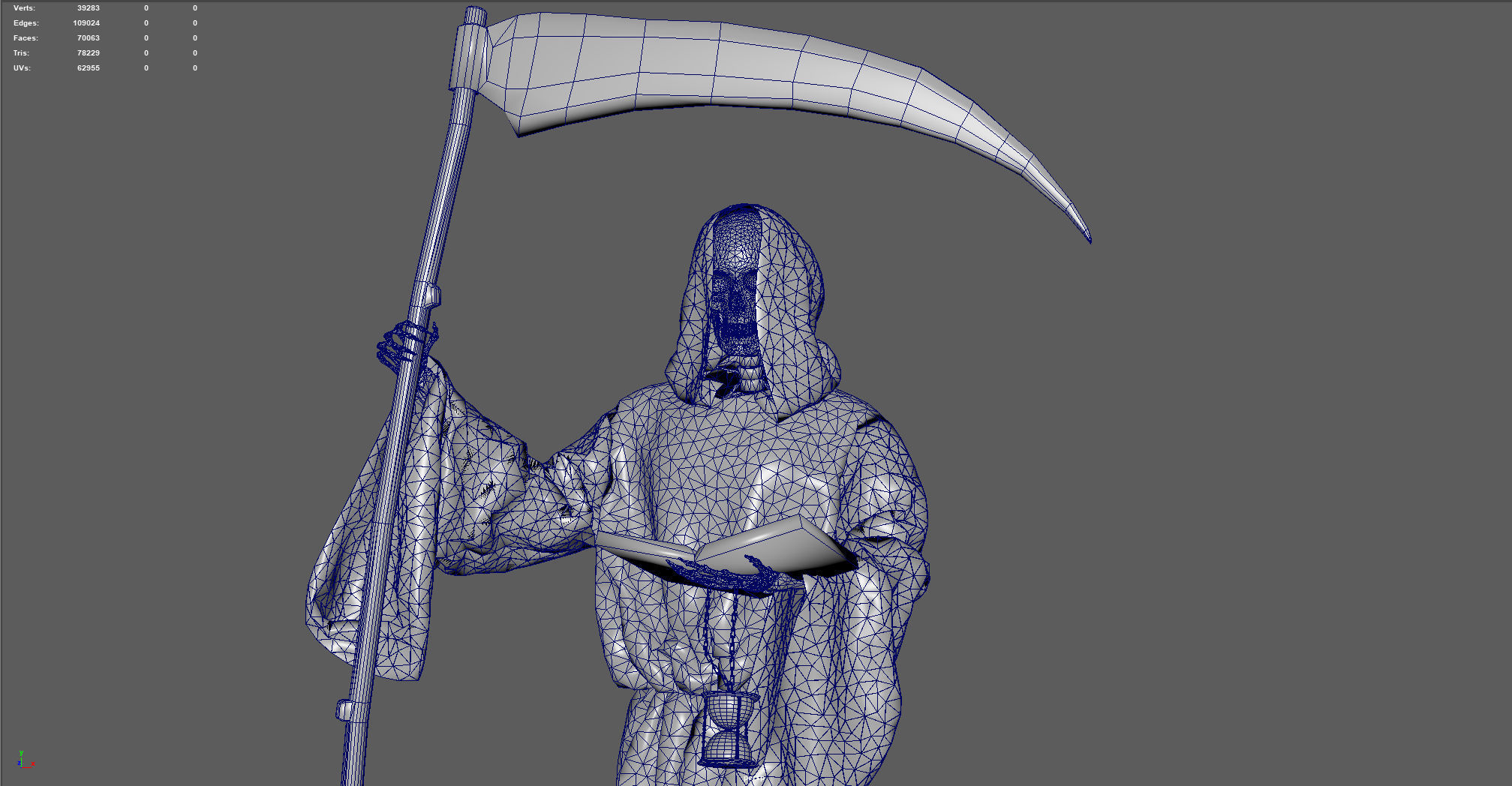 THE DEATH grim reaper holding scythe 3D model_11