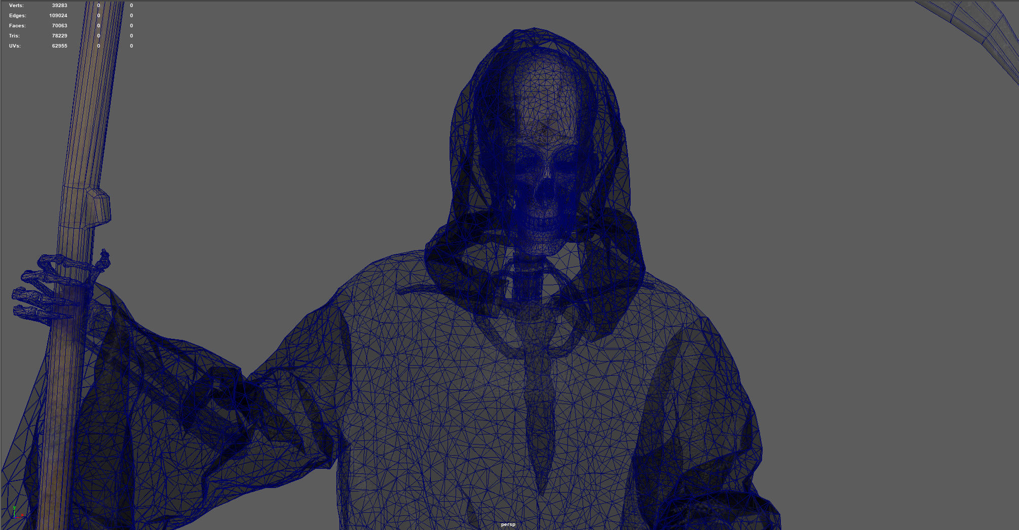 THE DEATH grim reaper holding scythe 3D model_16