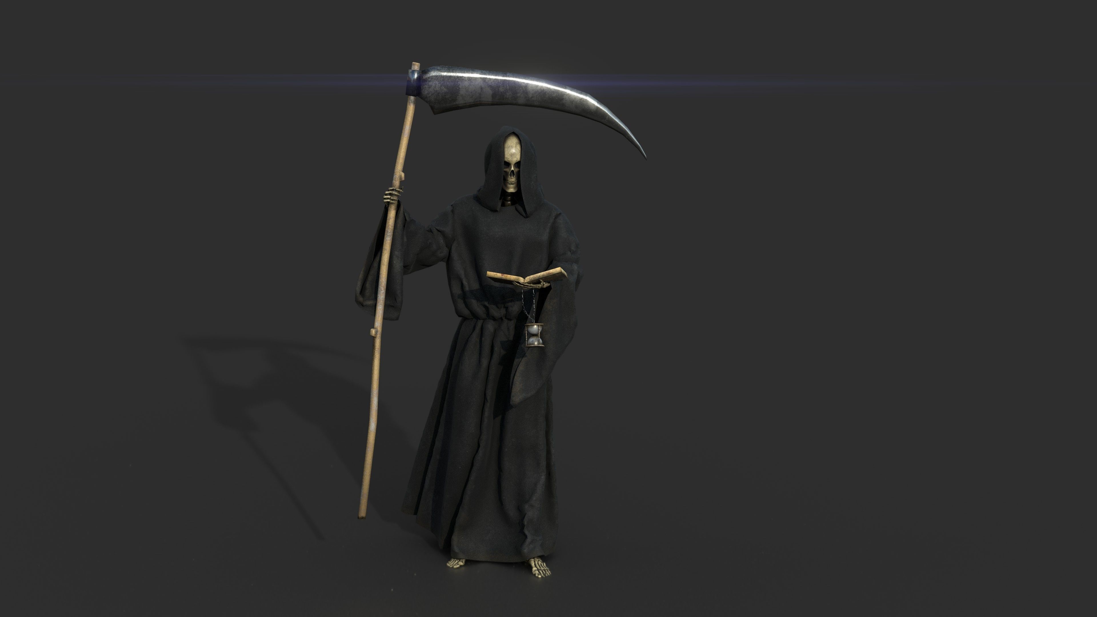 THE DEATH grim reaper holding scythe 3D model_6