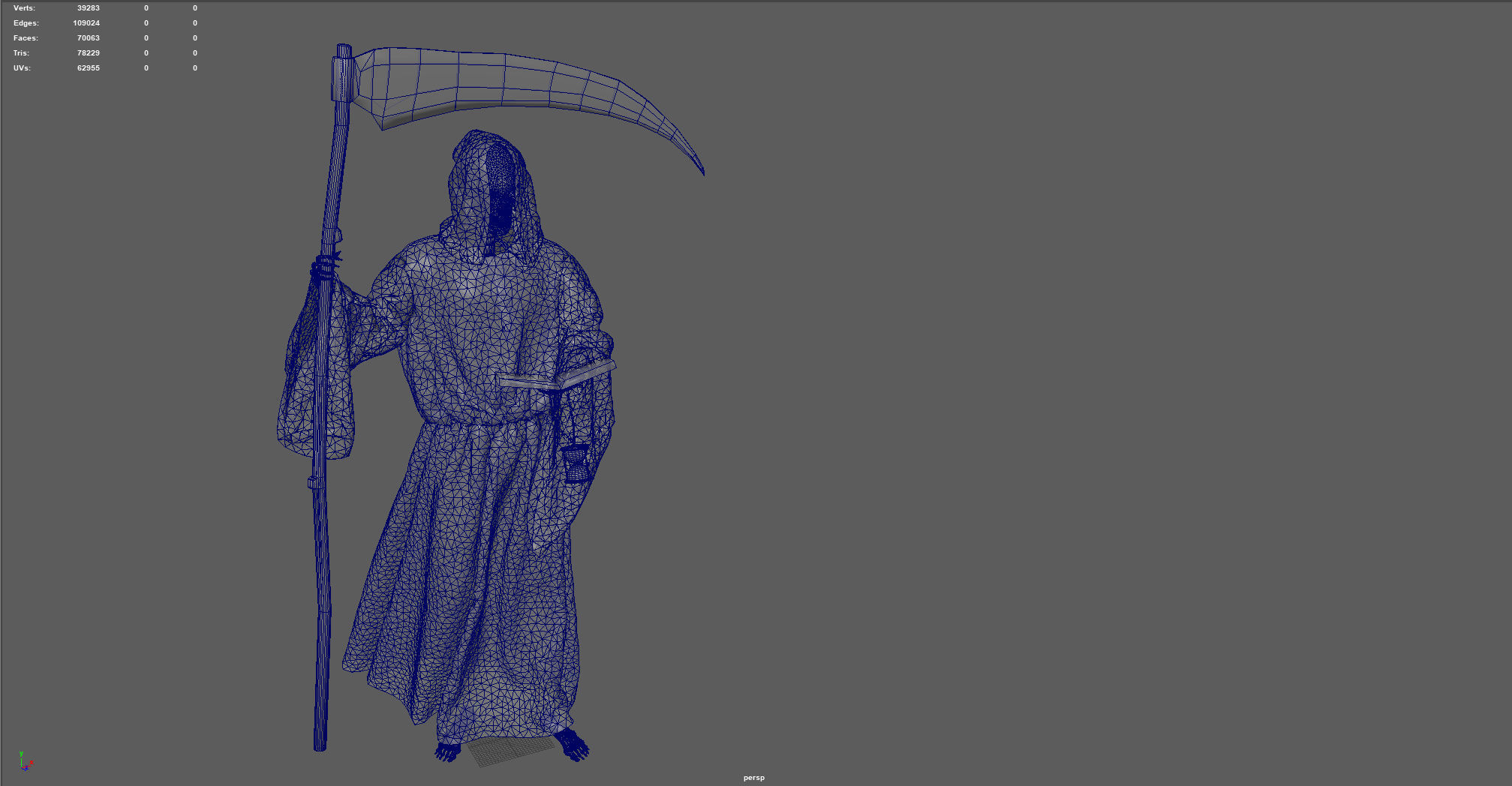 THE DEATH grim reaper holding scythe 3D model_14