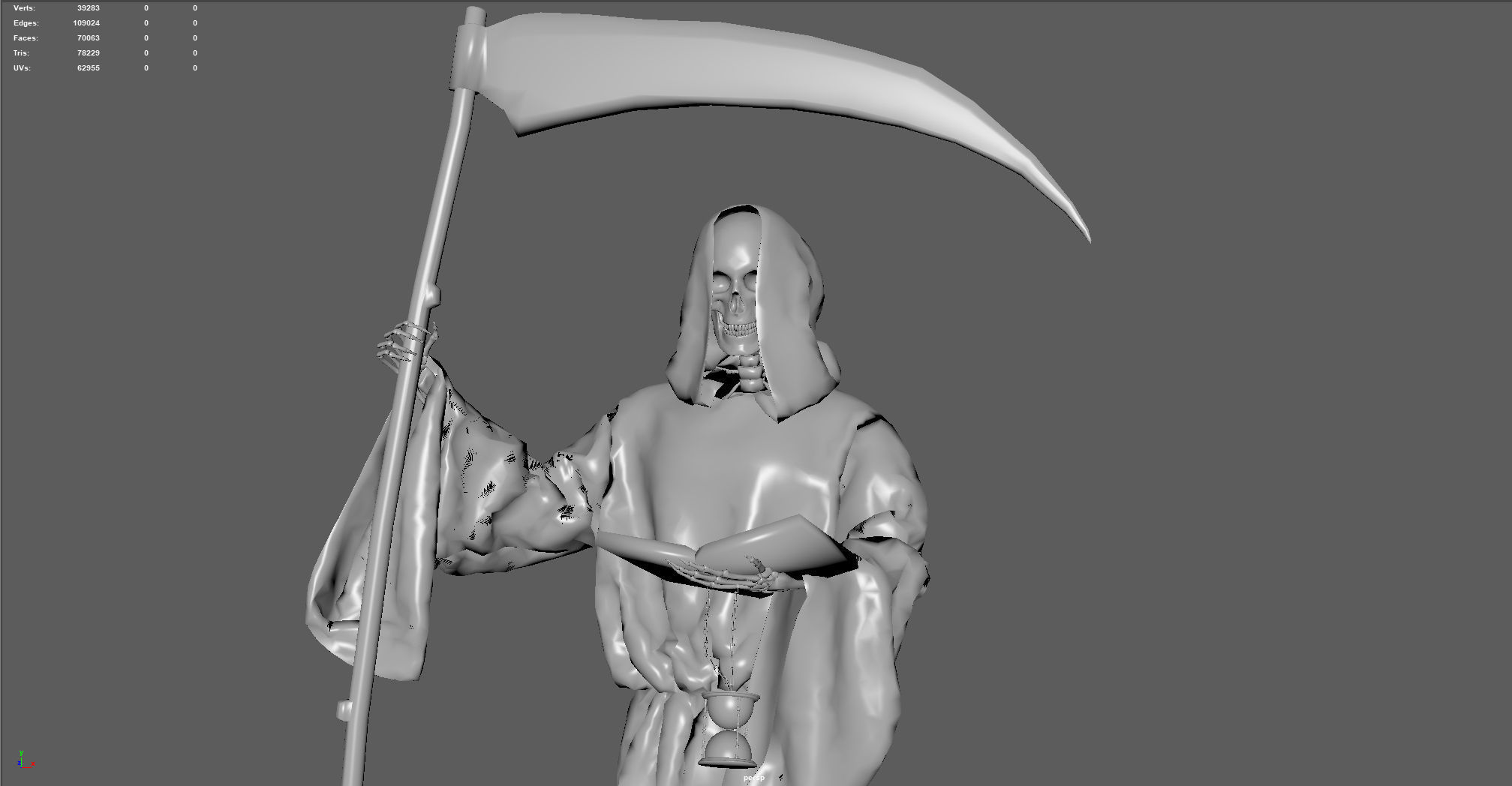 THE DEATH grim reaper holding scythe 3D model_10