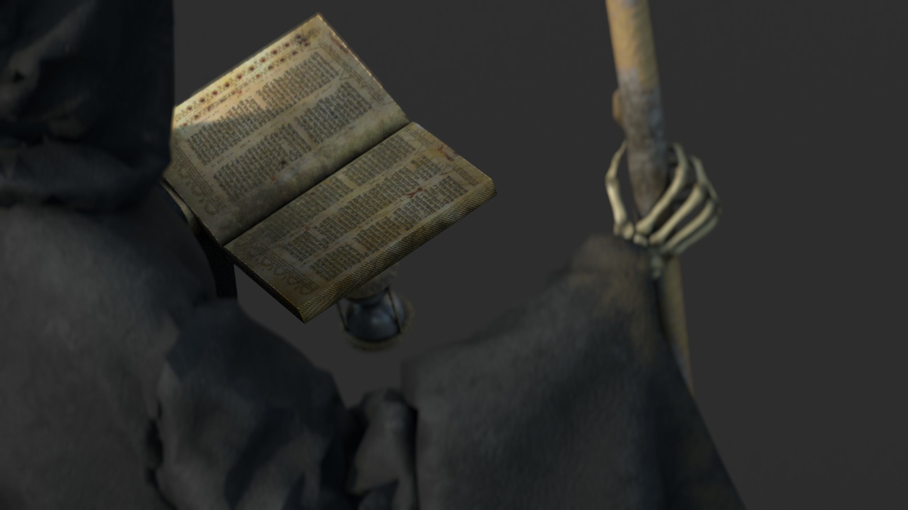 THE DEATH grim reaper holding scythe 3D model_2