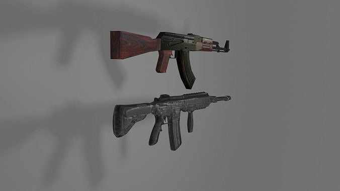 AK47 and M416 Free 3D model