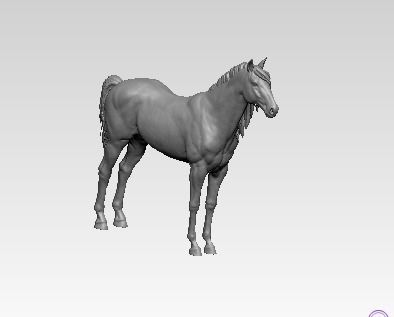 Horse mustang statue 3D print model_2