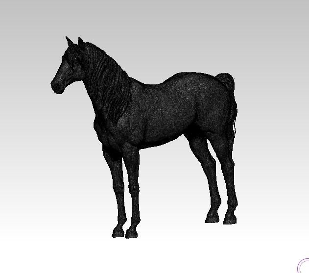 Horse mustang statue 3D print model_3