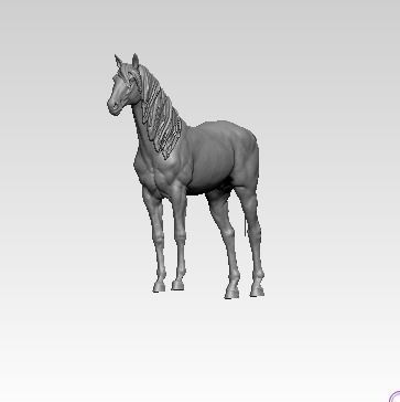 Horse mustang statue 3D print model_1