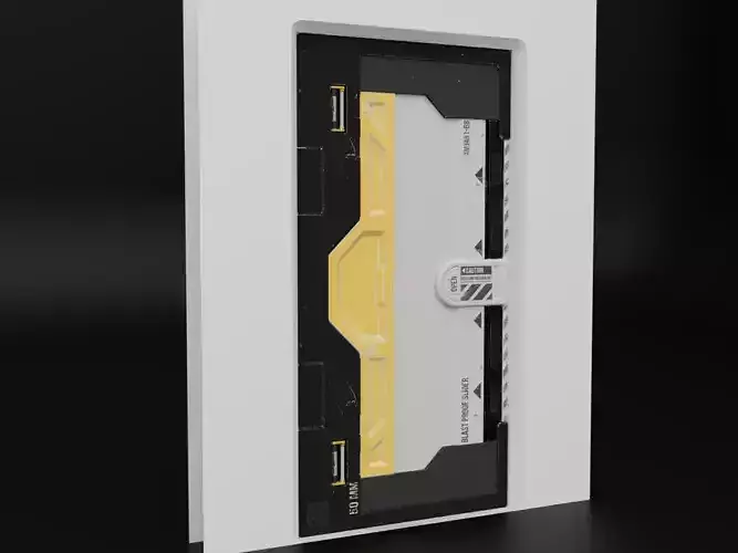 sci-fi slider door Low-poly 3D model