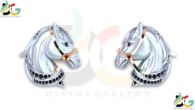Horse Cufflink 3D print model