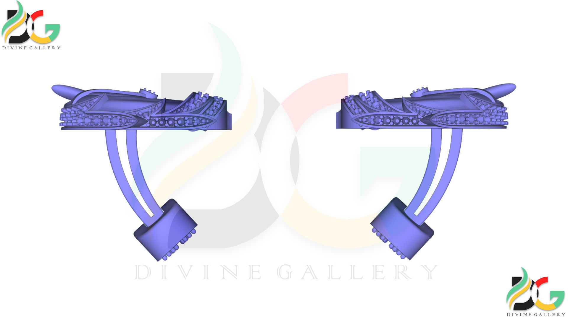 Horse Cufflink 3D print model_8