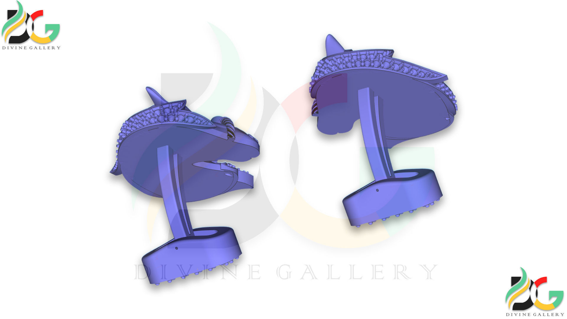 Horse Cufflink 3D print model_9