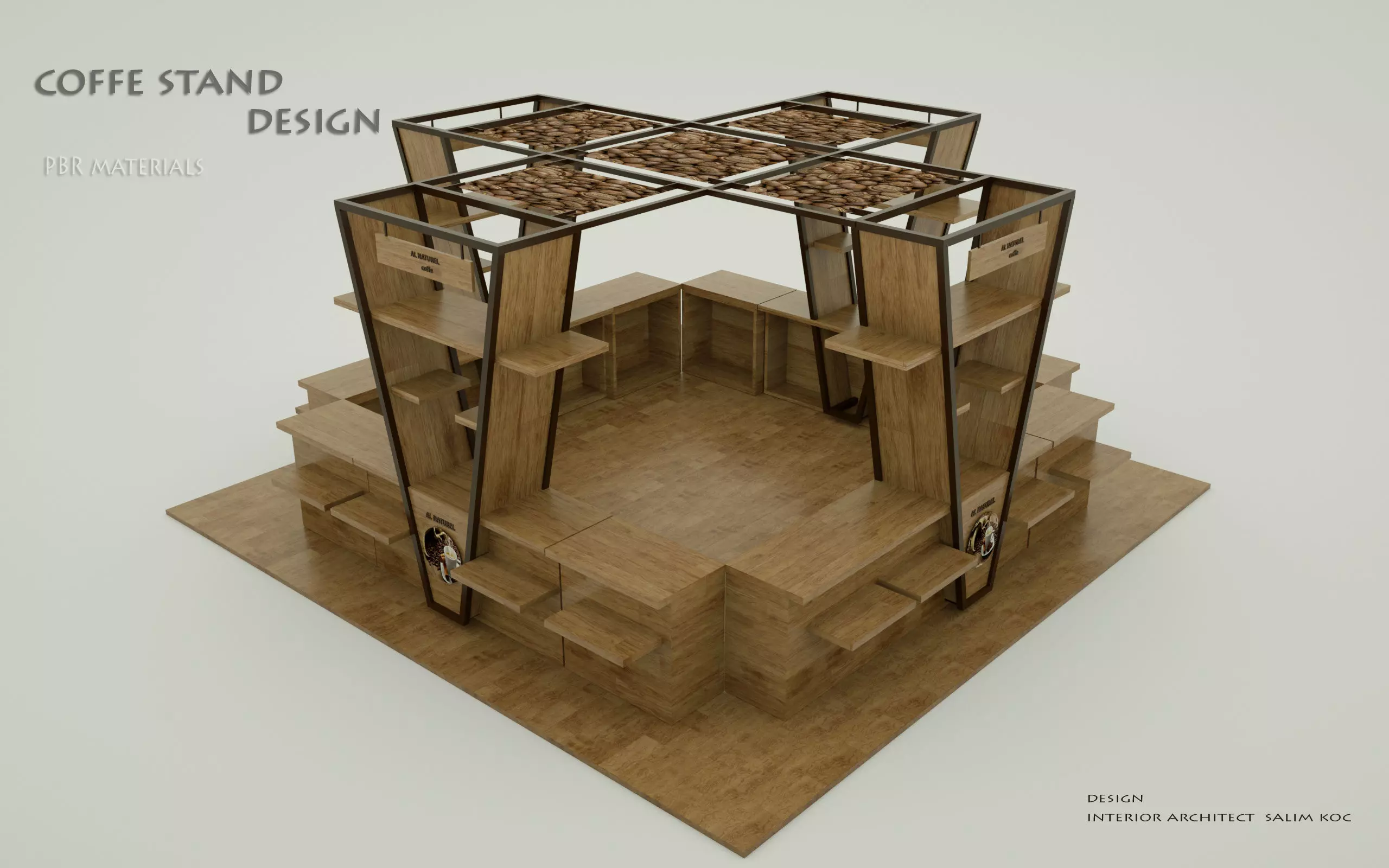 coffe stand Low-poly 3D model