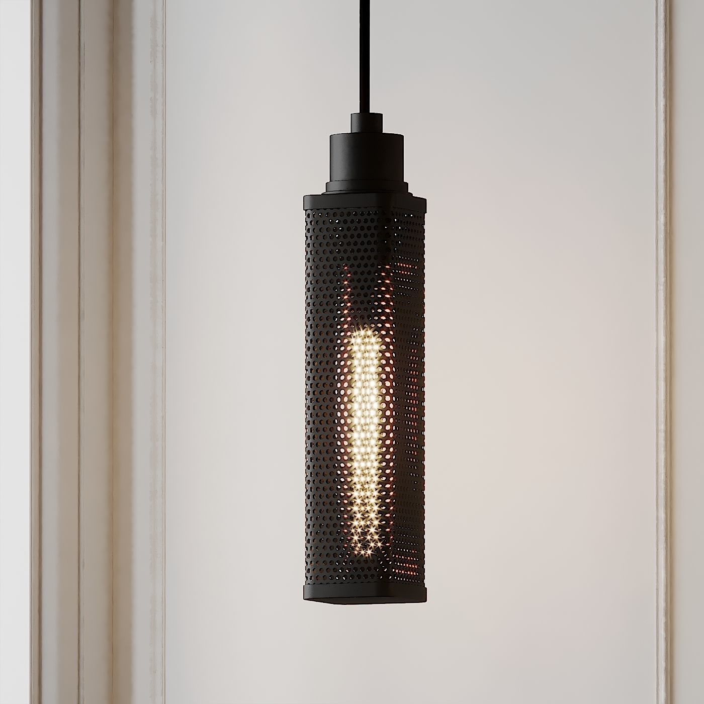 Oxon Hill 1 - Light Single Square Pendant 3D model_1