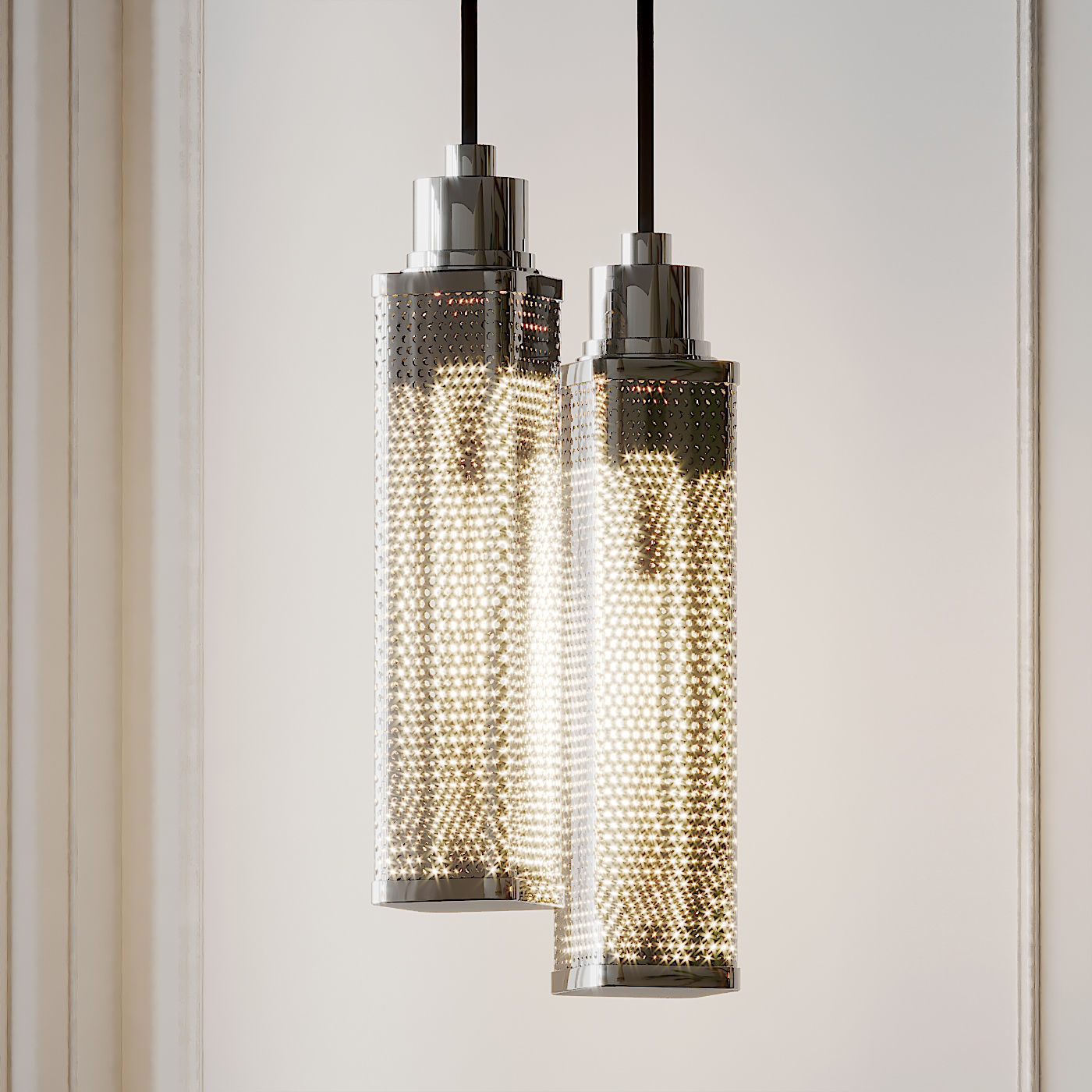 Oxon Hill 1 - Light Single Square Pendant 3D model_2