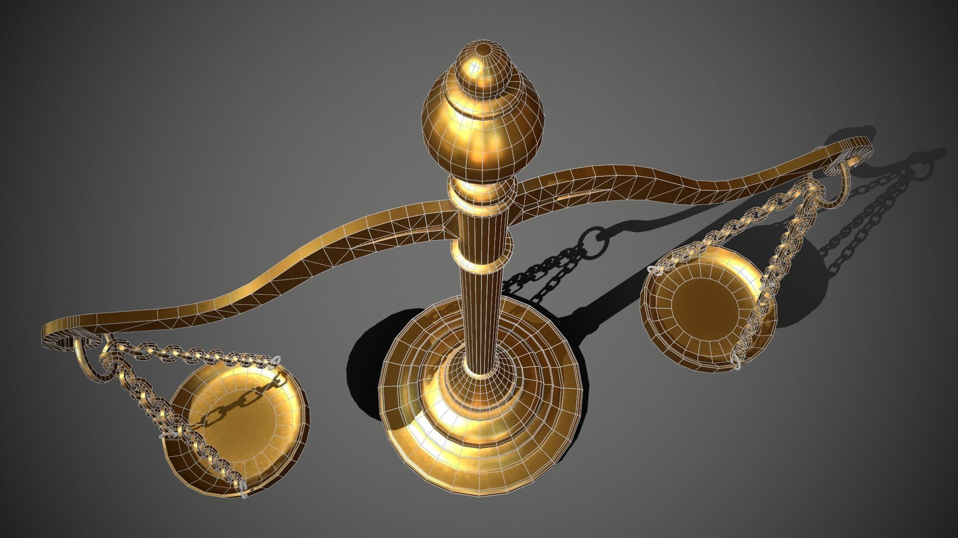 Scales of Justice Low-poly 3D model_10