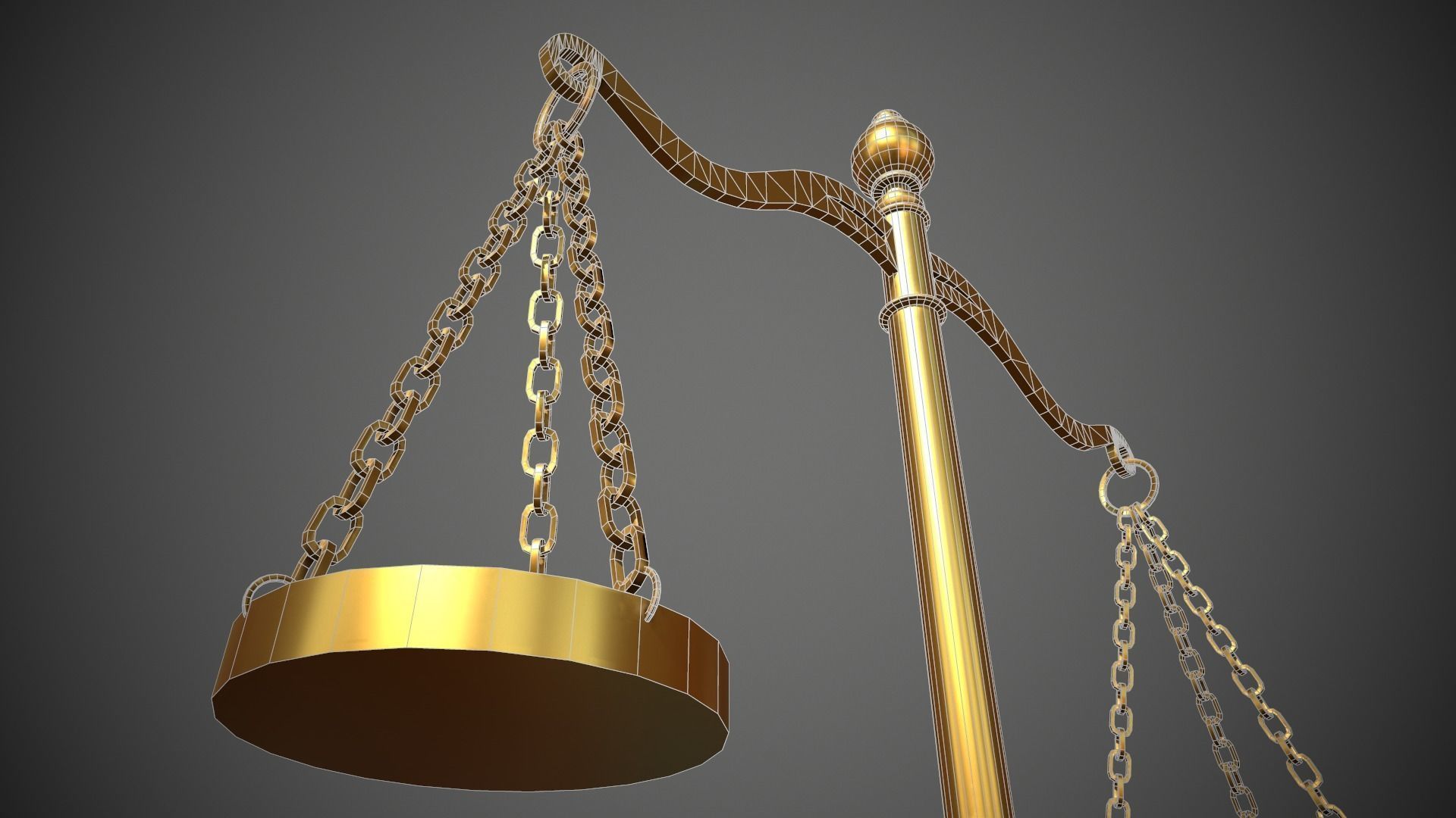 Scales of Justice Low-poly 3D model_9