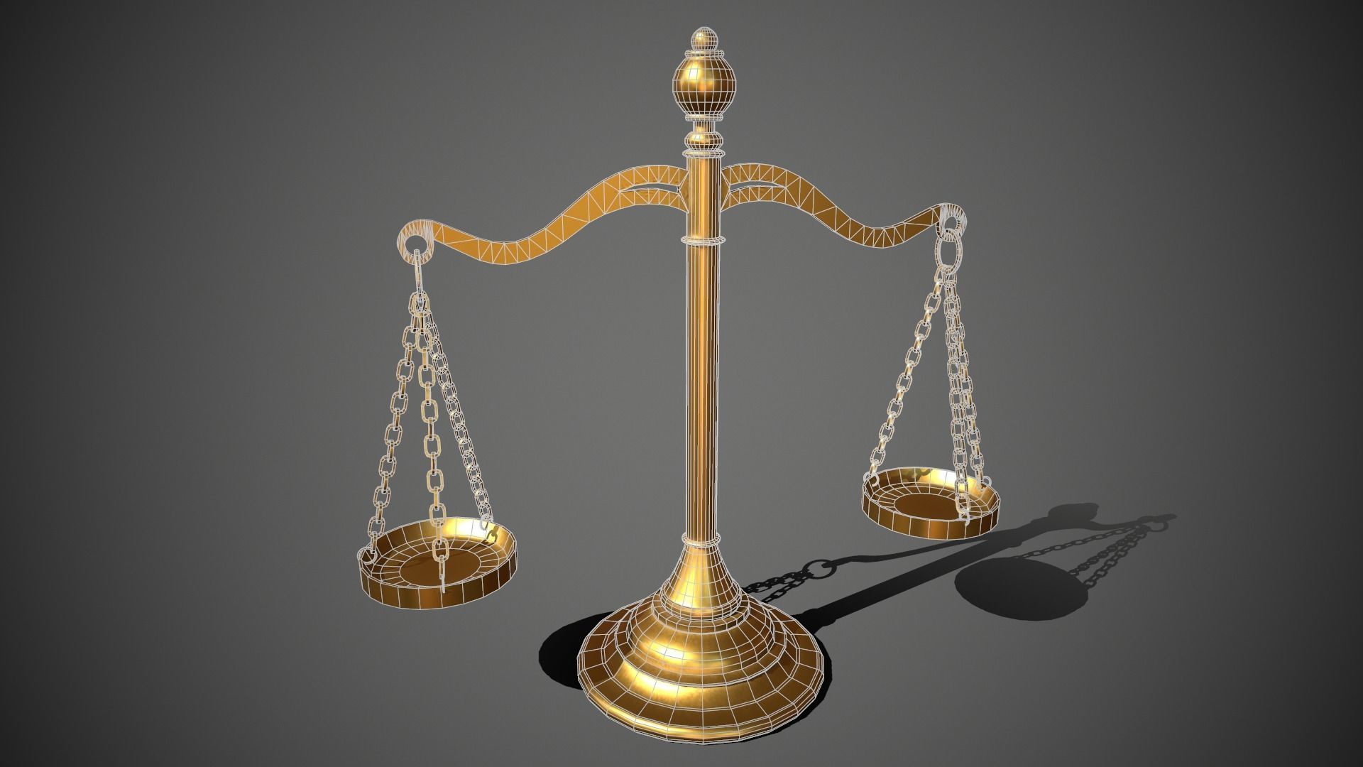 Scales of Justice Low-poly 3D model_8