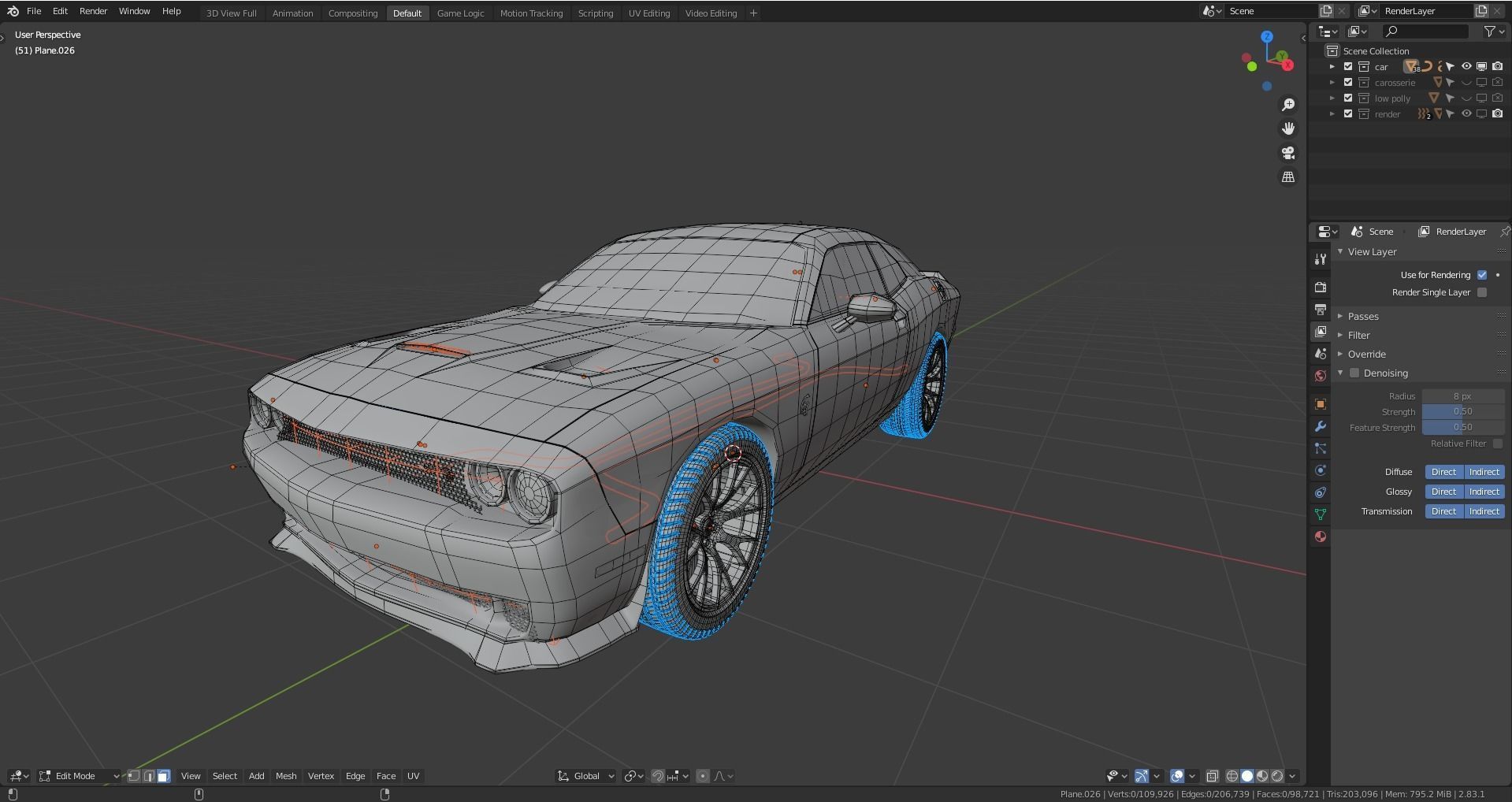 dodge challenger Free 3D model_3
