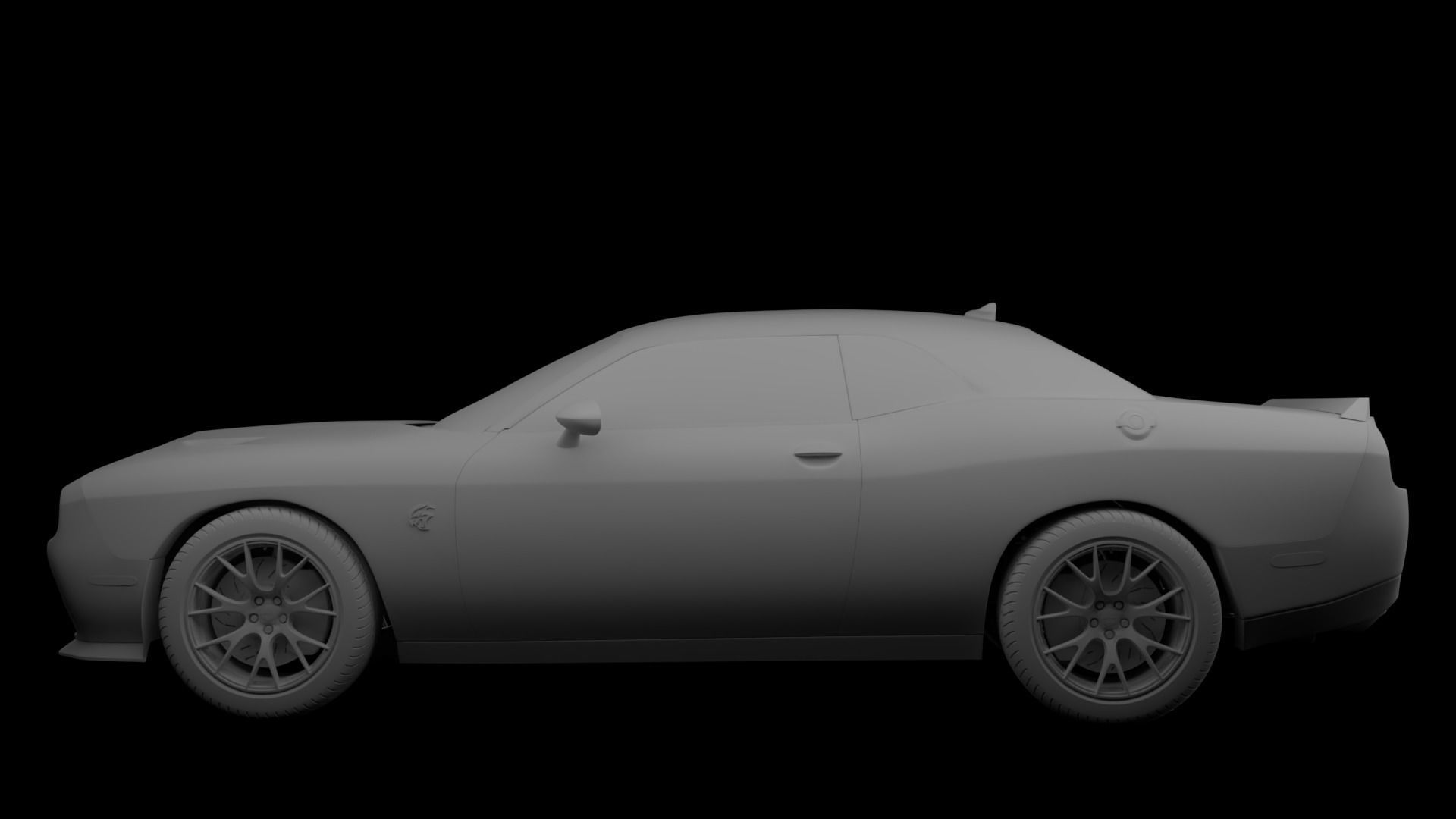 dodge challenger Free 3D model_2