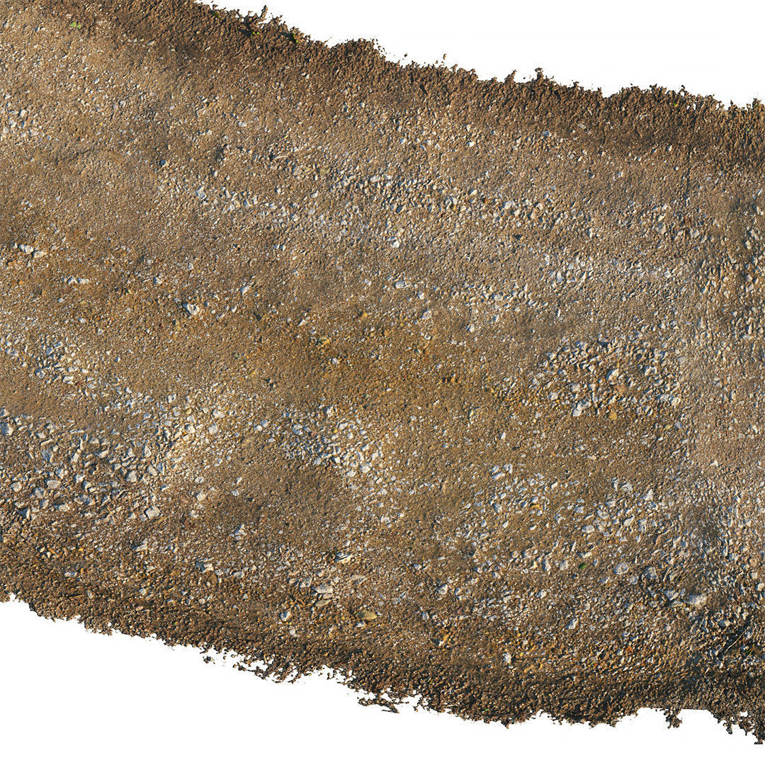 Summer gravel road 01 25 meters Low-poly 3D model_8