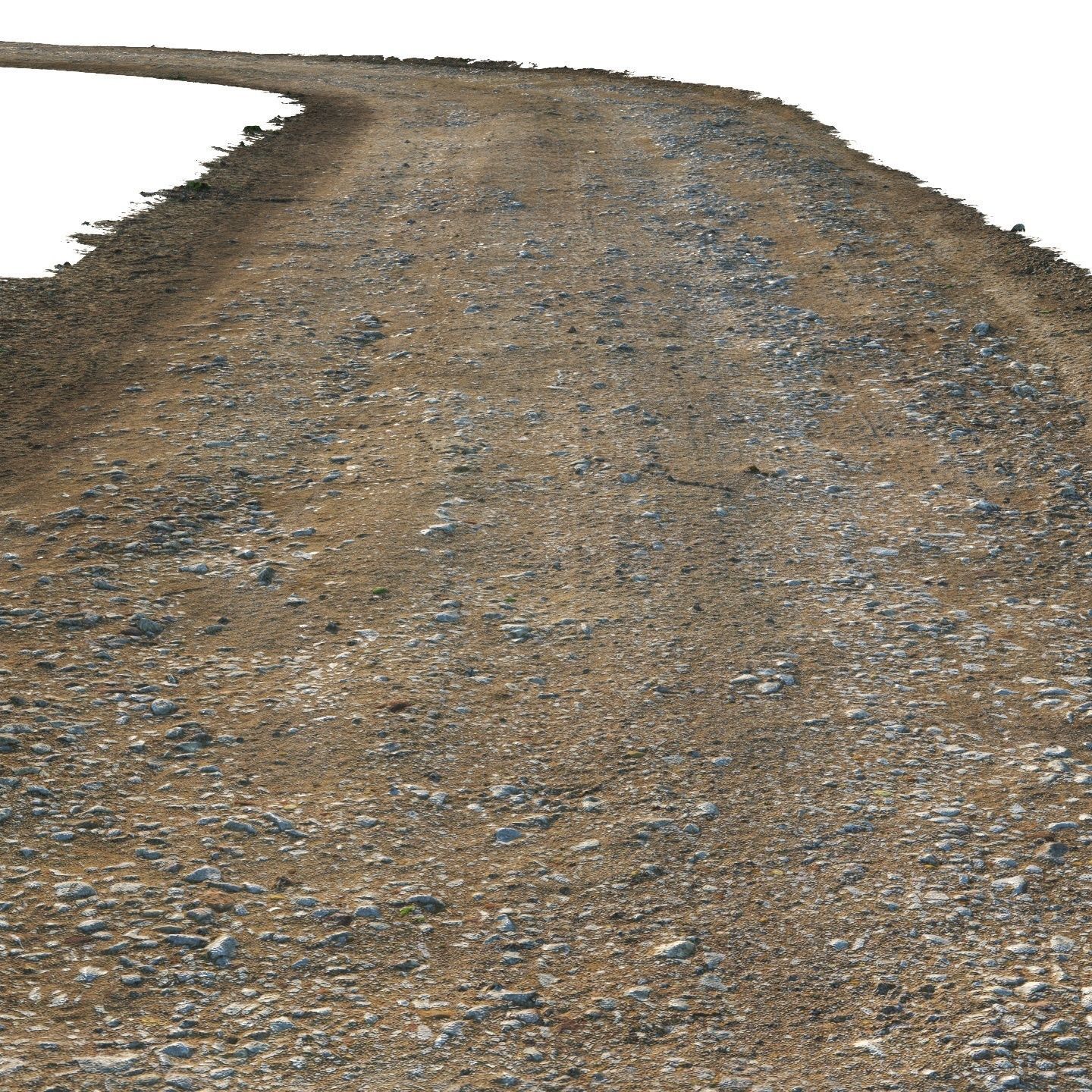 Summer gravel road 01 25 meters Low-poly 3D model_7