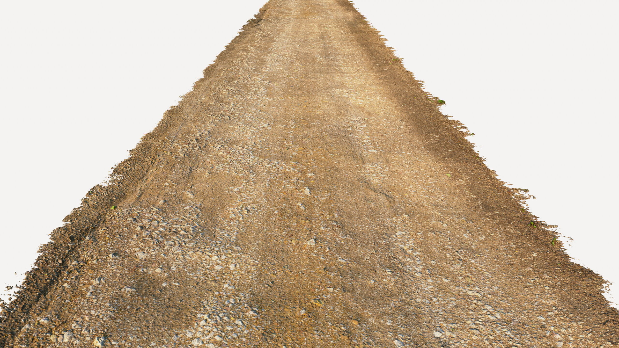 Summer gravel road 01 25 meters Low-poly 3D model_12