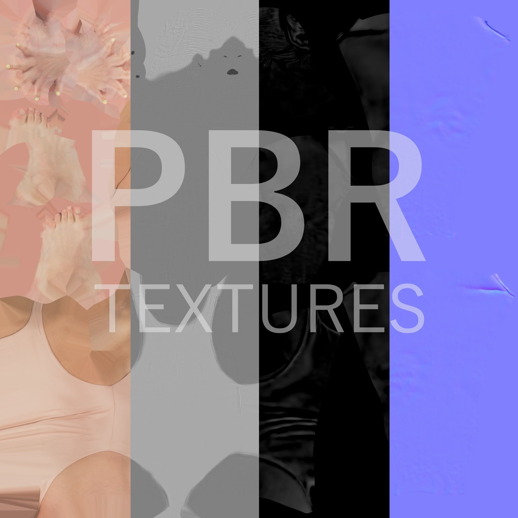 Female in nude bodysuit 178 Low-poly 3D model_8