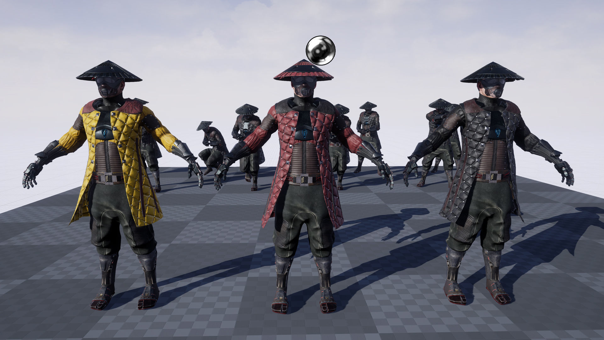 Cyber samurai 2 Low-poly 3D model_17