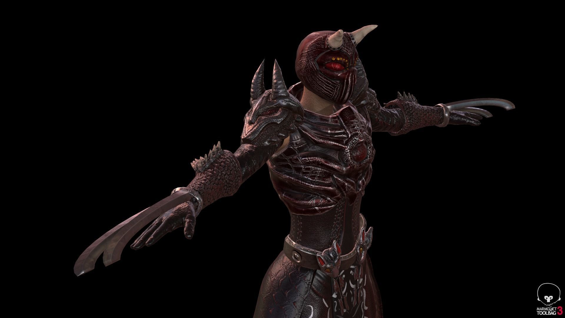 Dragon barbarian AAA 3D model Low-poly 3D model_4