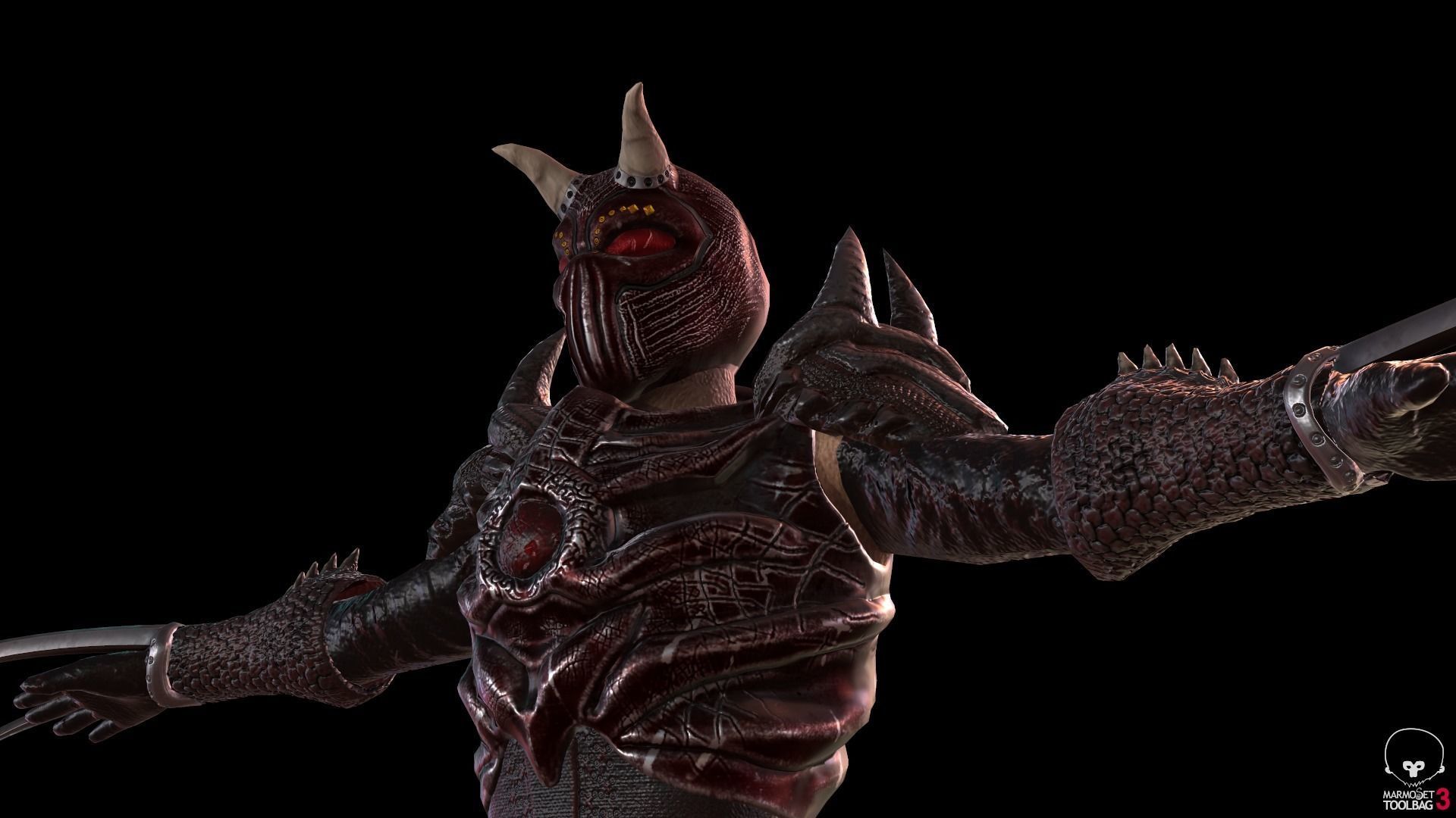 Dragon barbarian AAA 3D model Low-poly 3D model_3