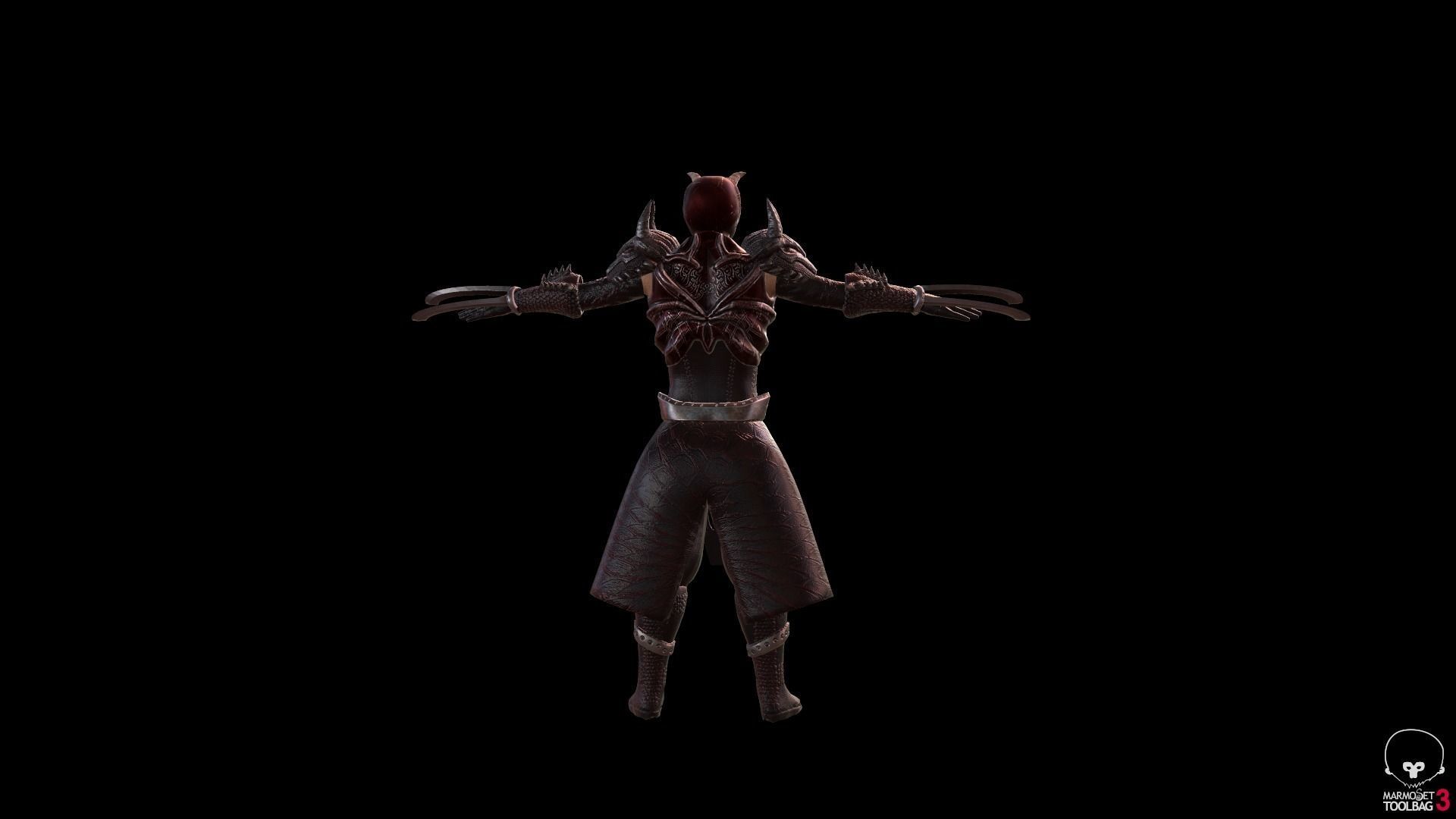 Dragon barbarian AAA 3D model Low-poly 3D model_2