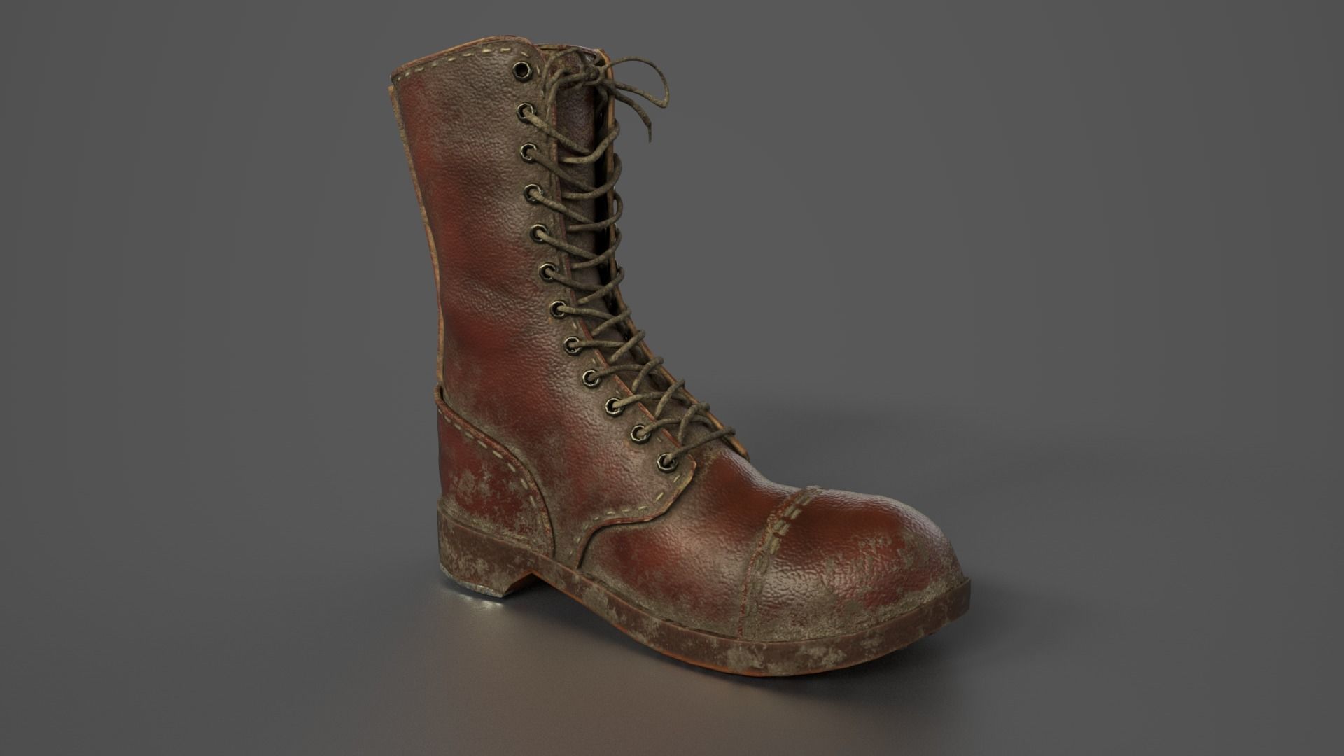 Army Boot Low-poly 3D model_4