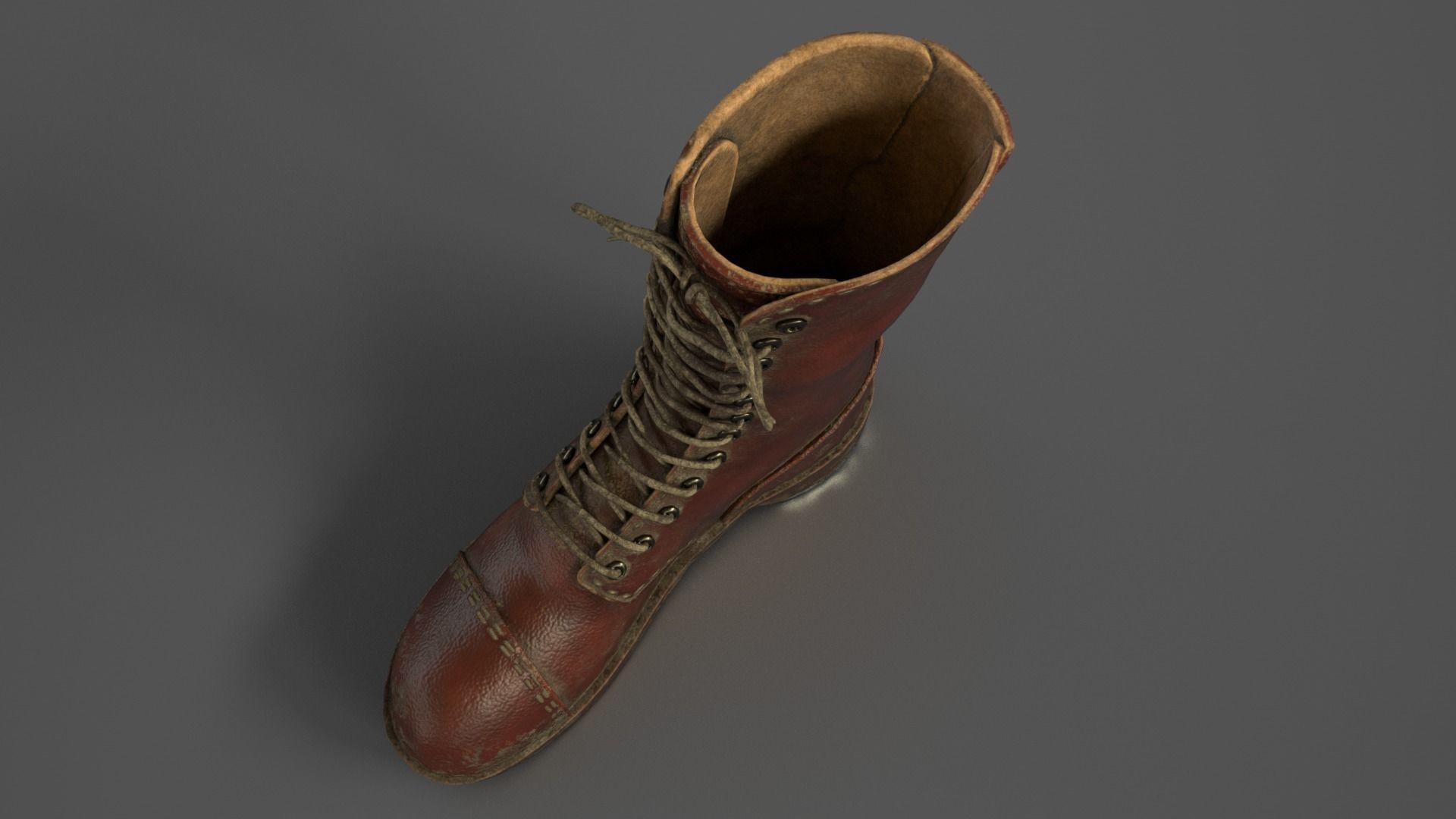Army Boot Low-poly 3D model_2