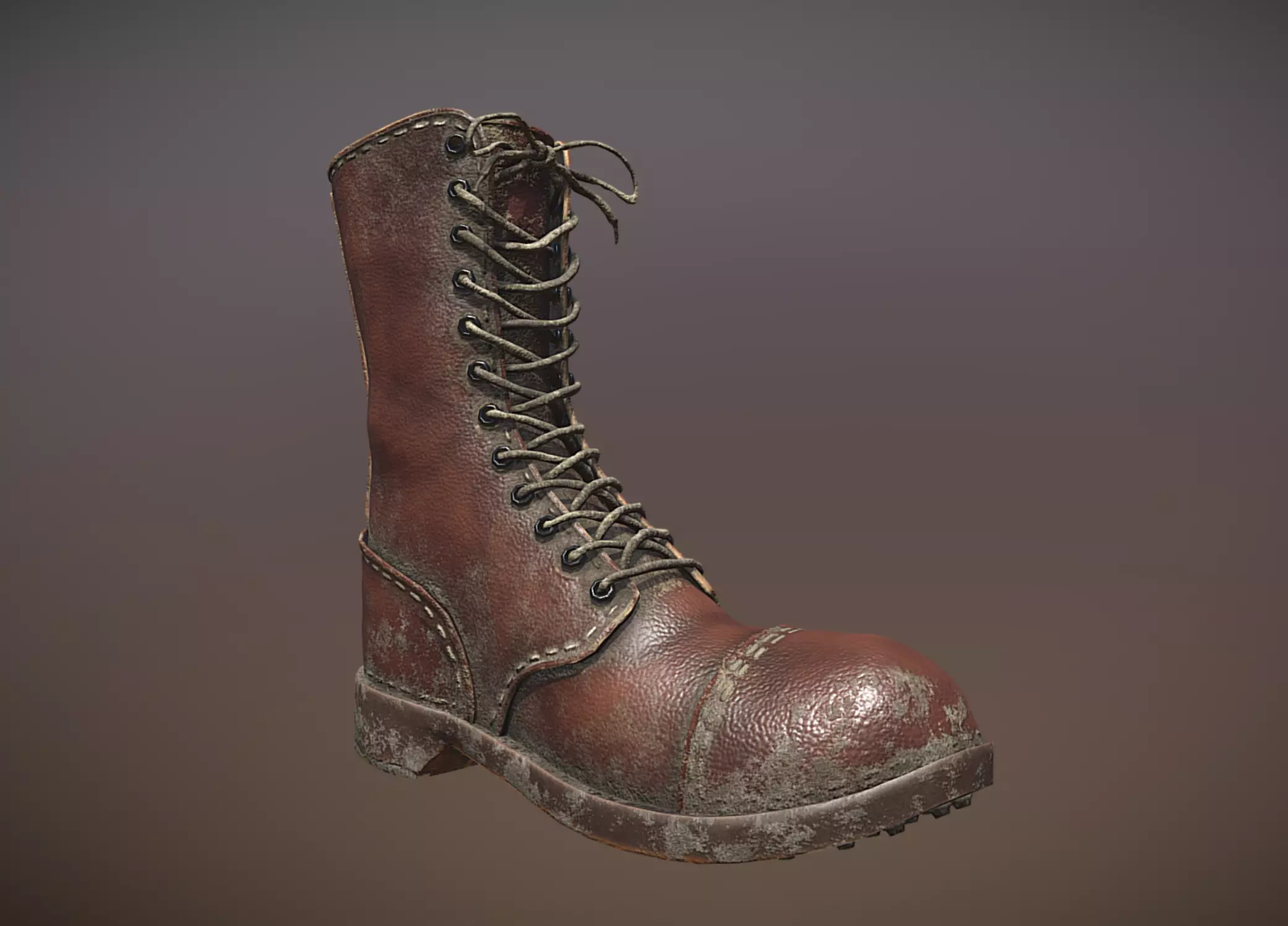 Army Boot Low-poly 3D model_0